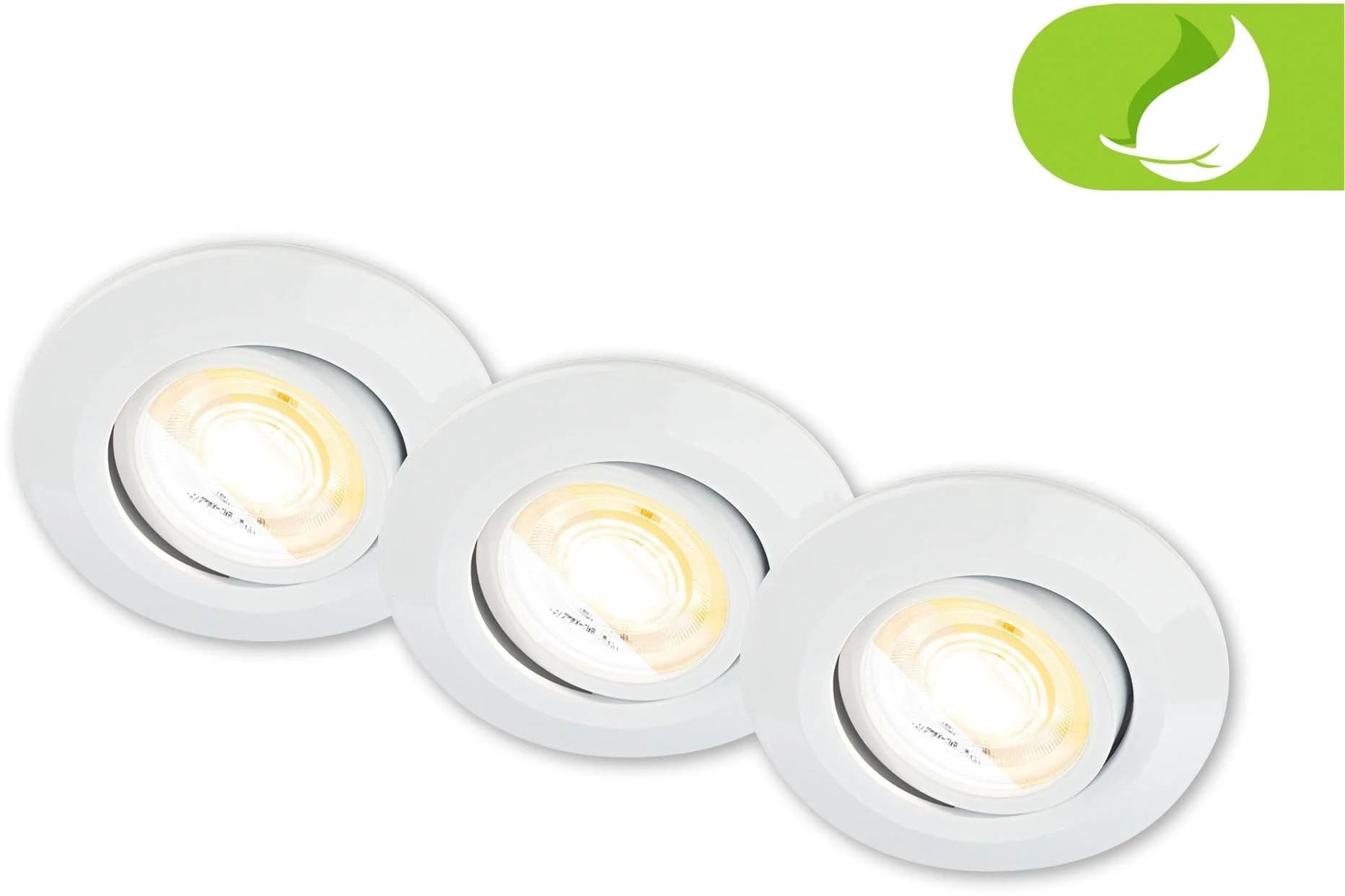 Briloner LED-Einbauleuchte Klira Weiß 9 cm Schwenkbar 3er