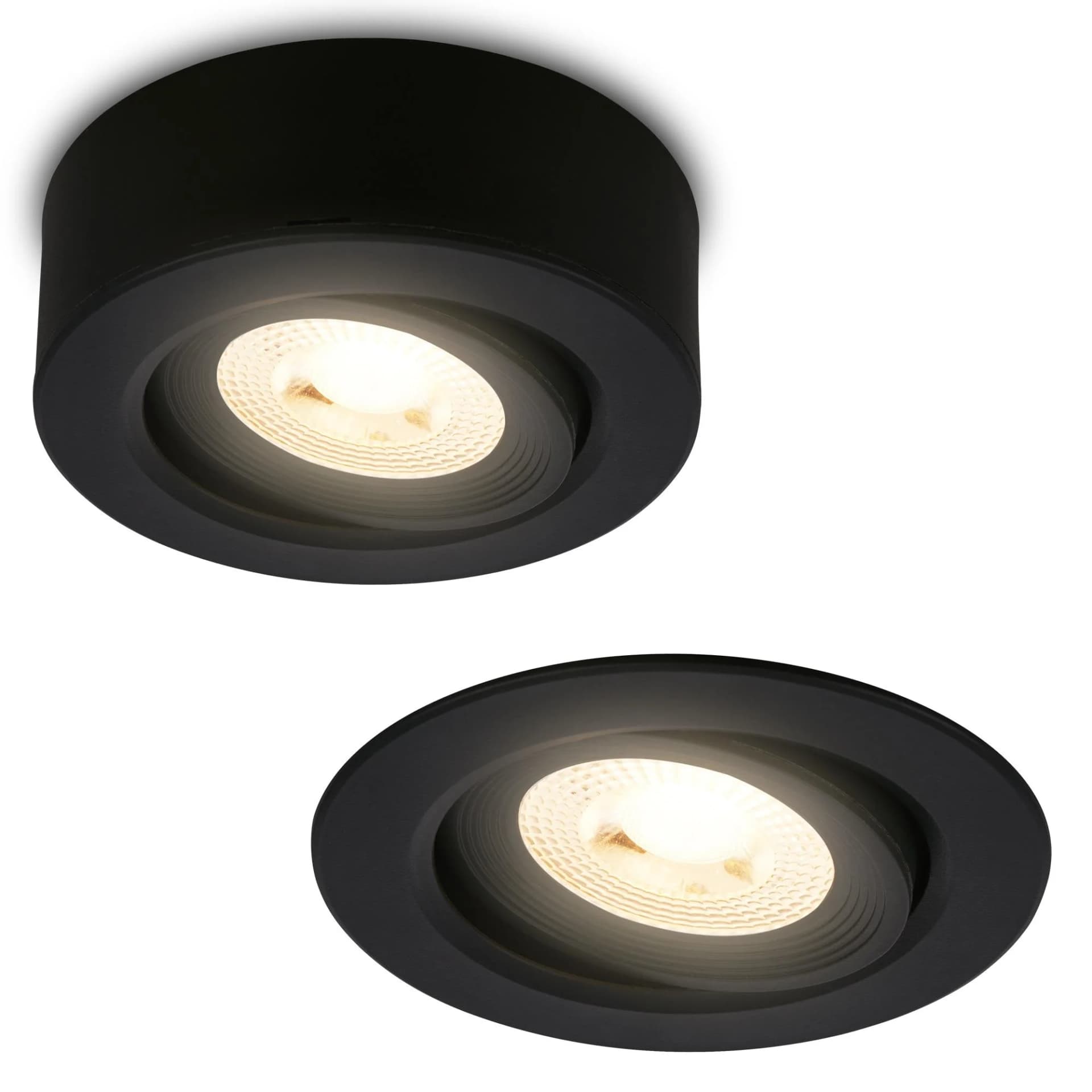 BRILONER LEUCHTEN Einbauleuchte Schwarz LED Deckenleuchte schwenkbar