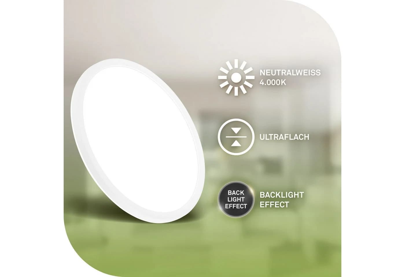 Briloner Leuchten LED Panel Deckenlampe ultraflach 4000K Backlight - Bild 2