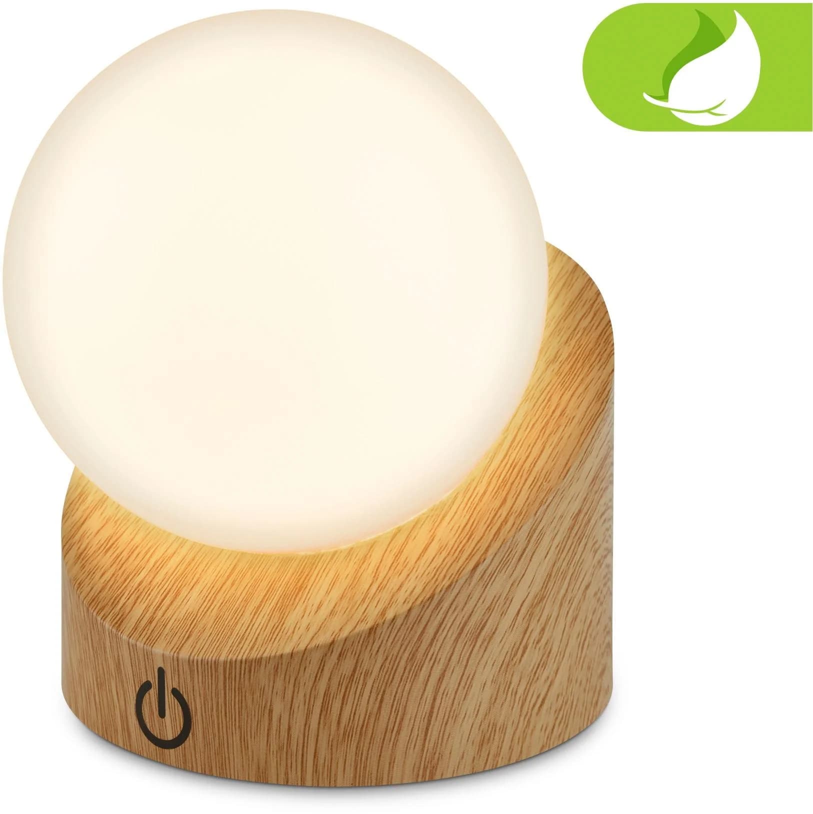 BRILONER LEUCHTEN SORA Tischleuchte Braun Holzoptik LED Akku