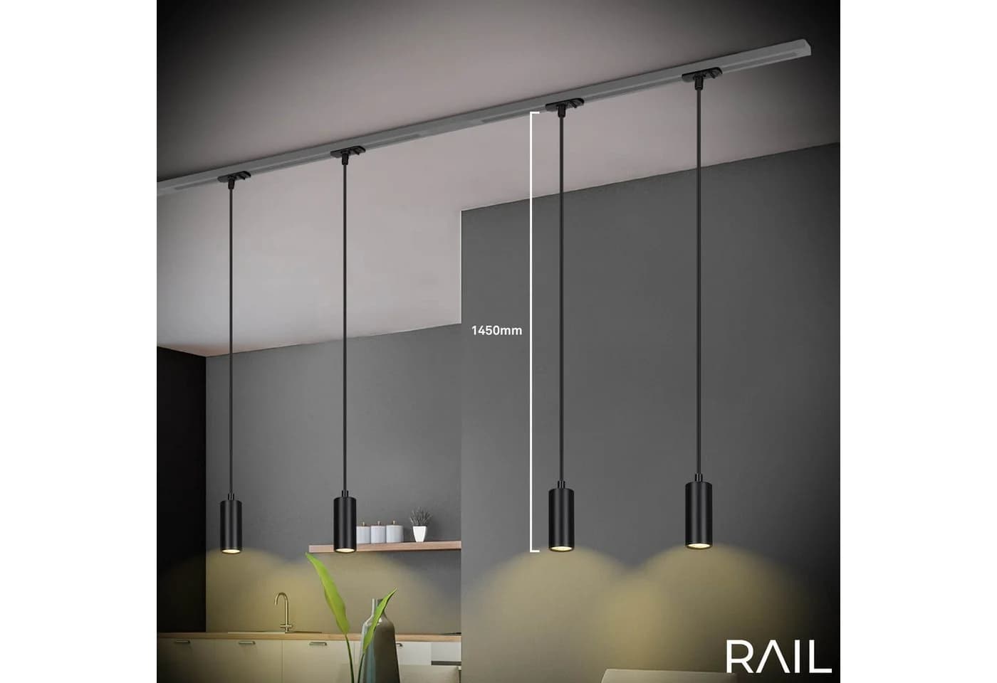 Briloner Leuchten LED Pendelleuchte Schwarz Schienensystem Rail - Bild 4