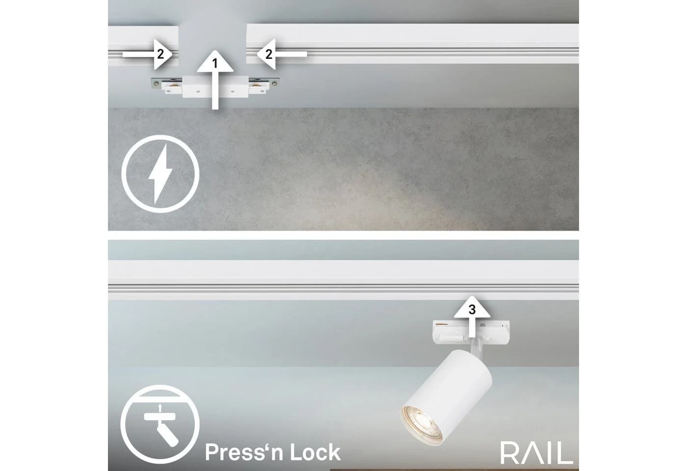 BRILONER LEUCHTEN Schienensystem-Sets 'RAIL' weiß matt - Bild 4