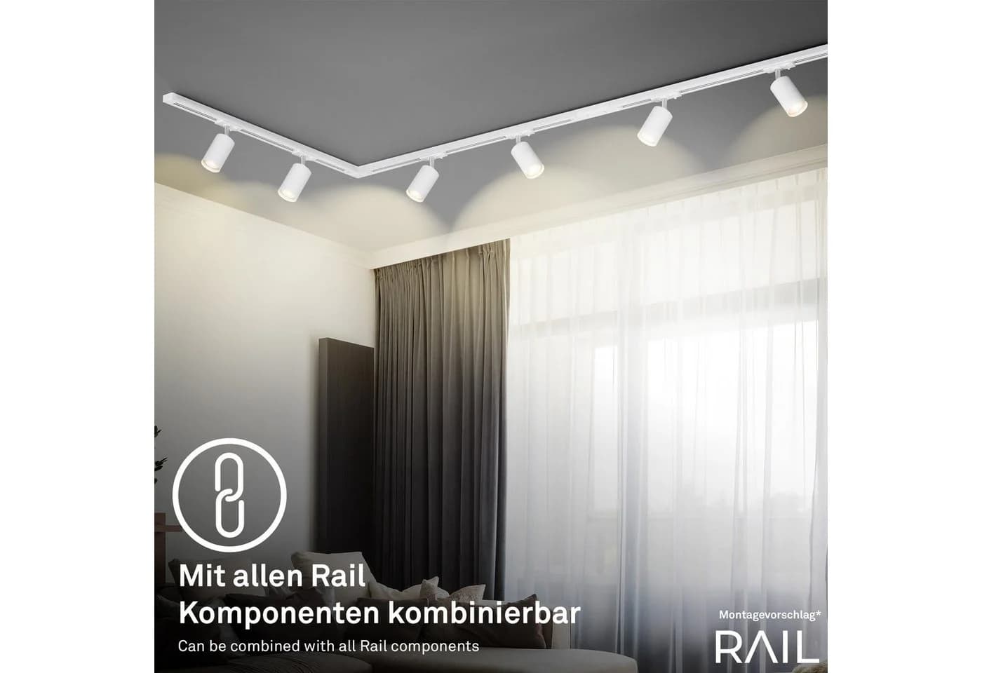 BRILONER LEUCHTEN Schienensystem-Sets 'RAIL' weiß matt - Bild 5