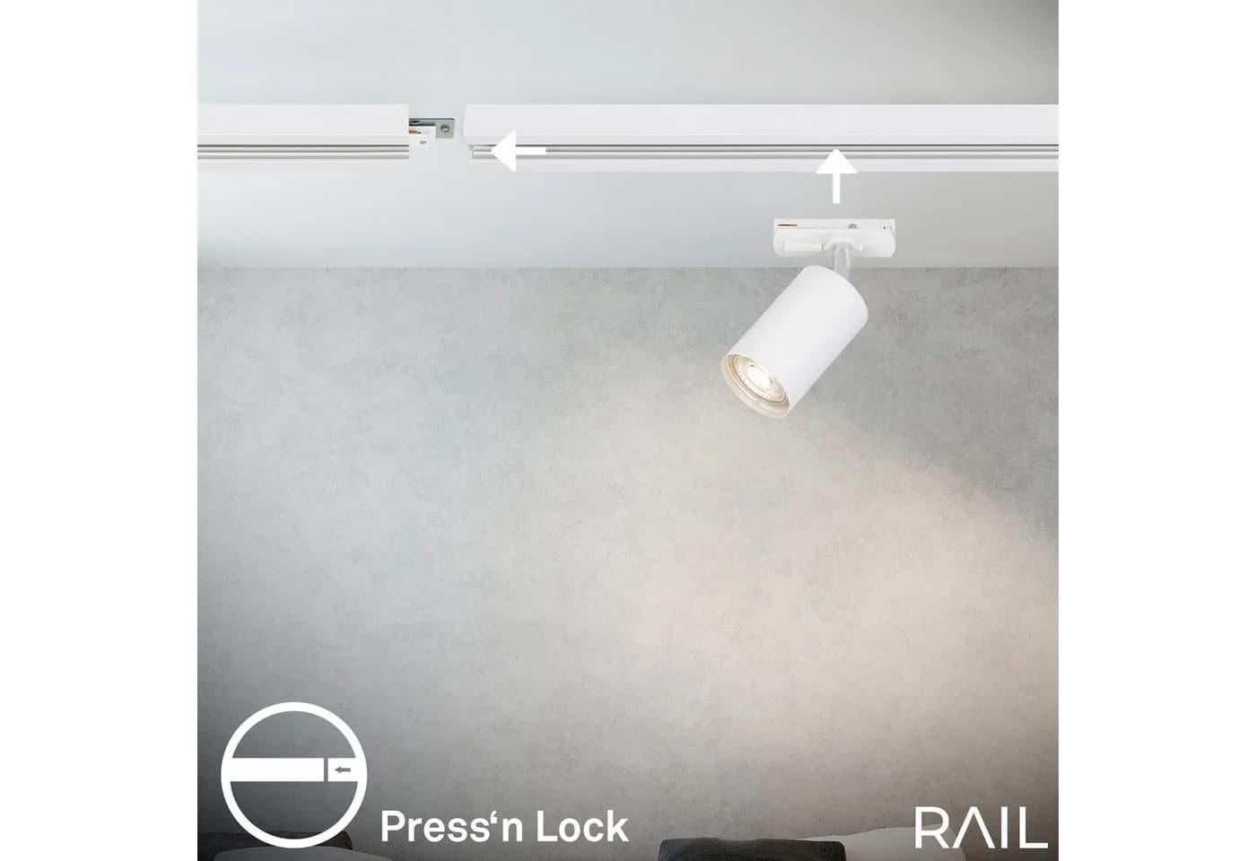 Briloner Leuchten Schienensystem-Sets RAIL Weiß 0,75 m mit 2 GU10 Spots - Bild 5
