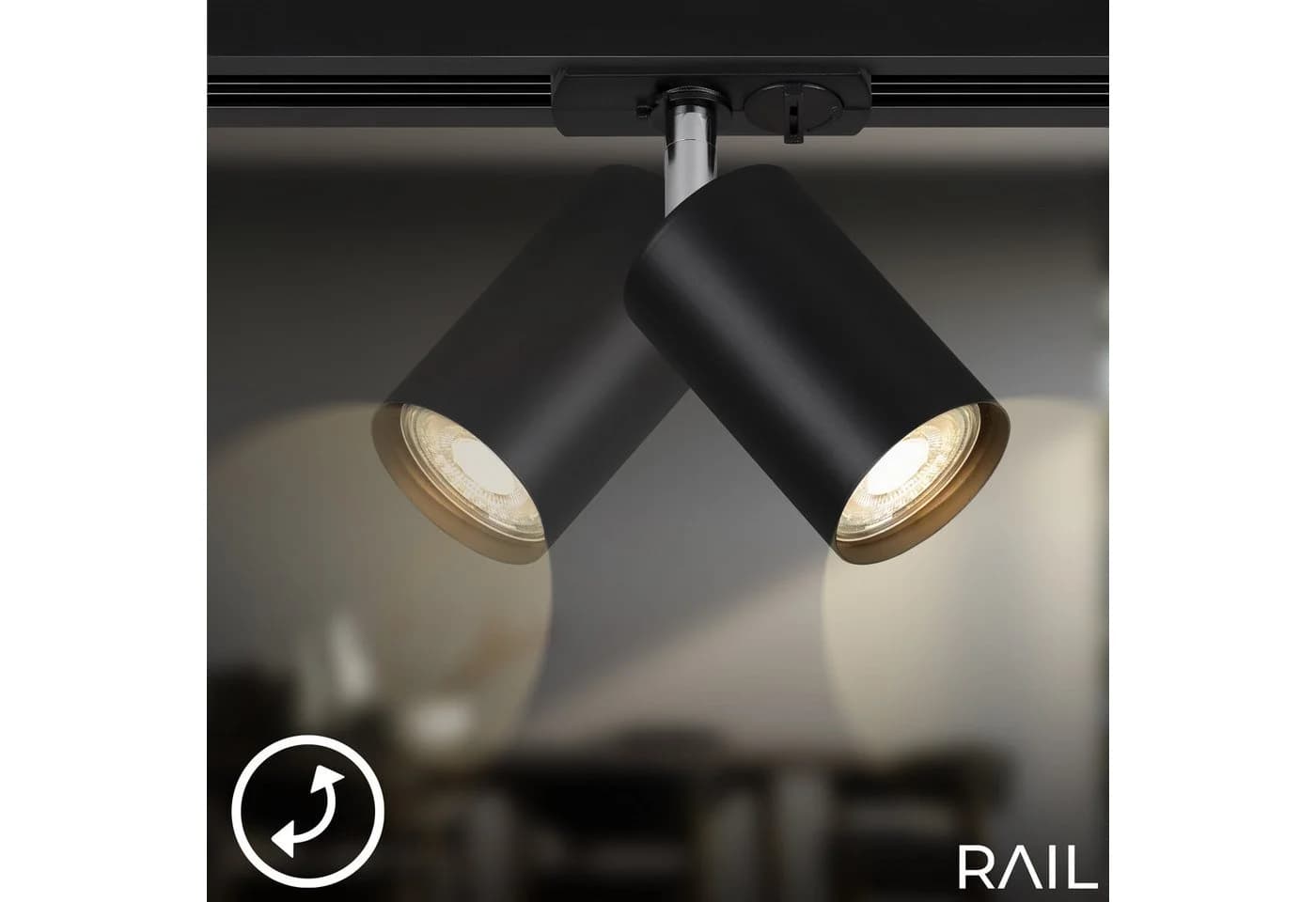 Modernes Schienensystem aus Metall in Schwarz - Bild 5