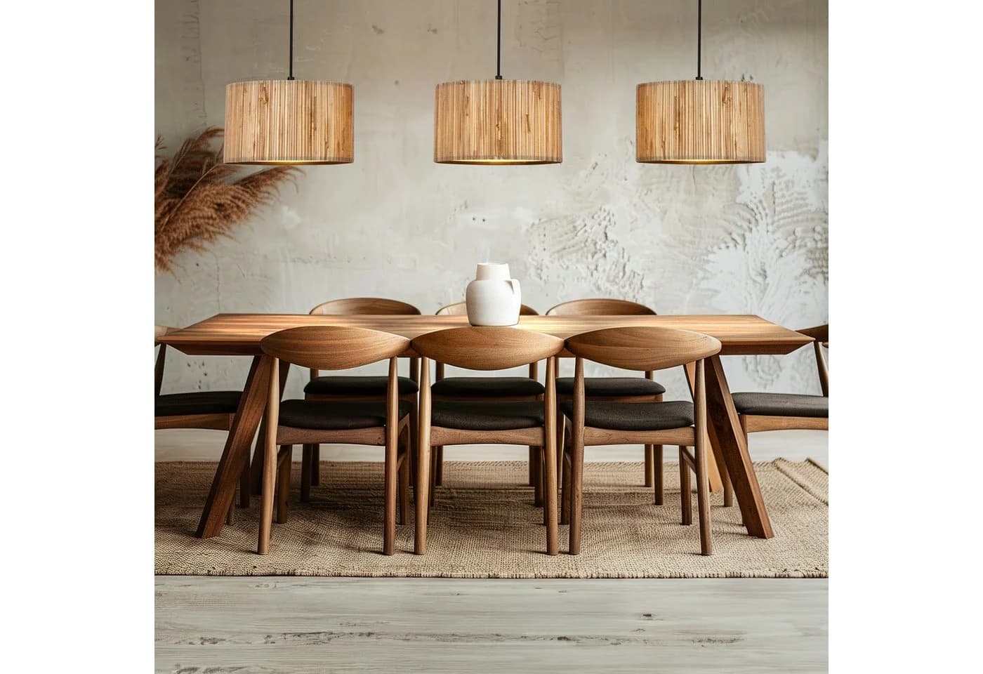 Briloner Leuchten LED Pendelleuchte Stroh Bast 1-&3-flammig - Bild 3