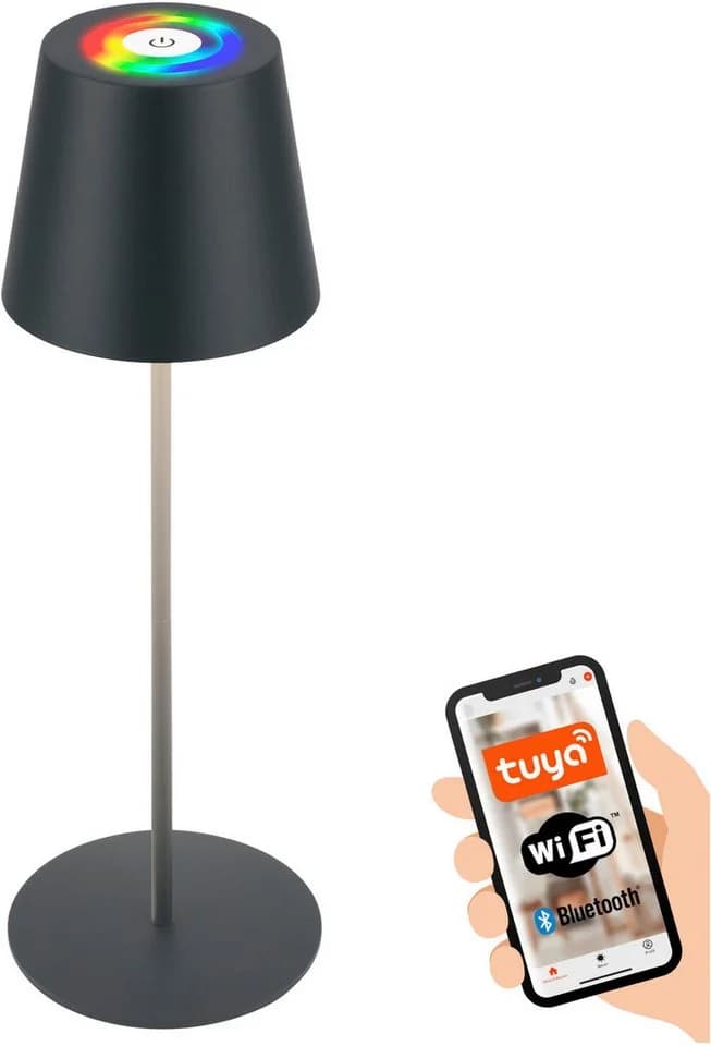 BRILONER Coloris Akku Tischleuchte Schwarz Weiß LED Dimmbar