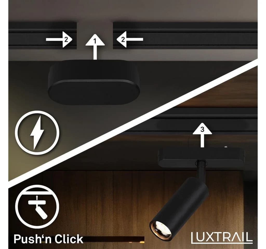 Briloner Leuchten LED Deckenleuchte 8033065B Schwarz Schienensystem Luxtrail 3m - Bild 4