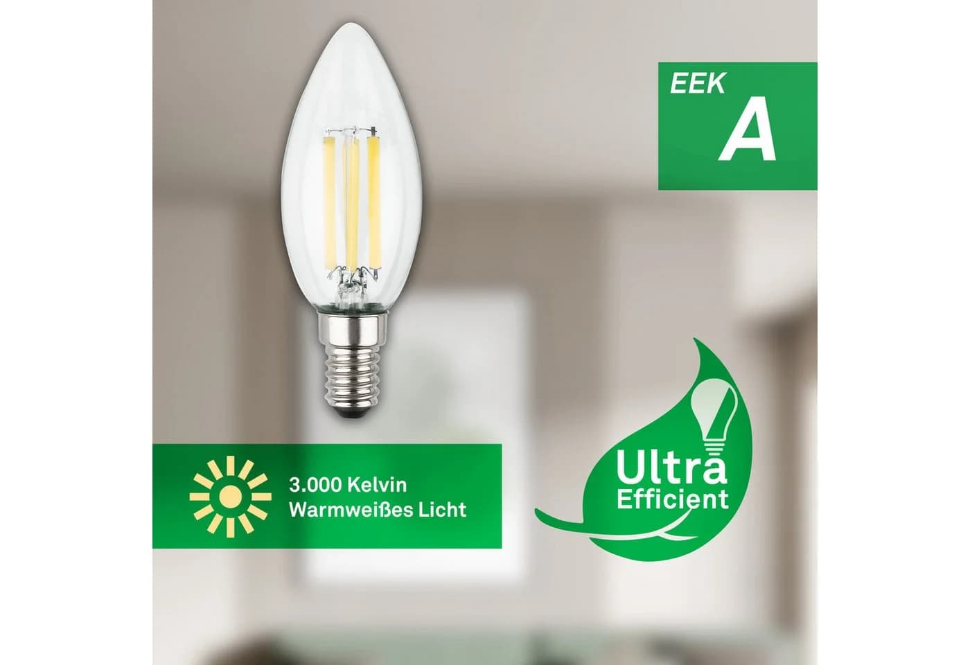 Briloner Leuchten LED-Leuchtmittel E14 Warmweiß 4W 2er Set - Bild 3