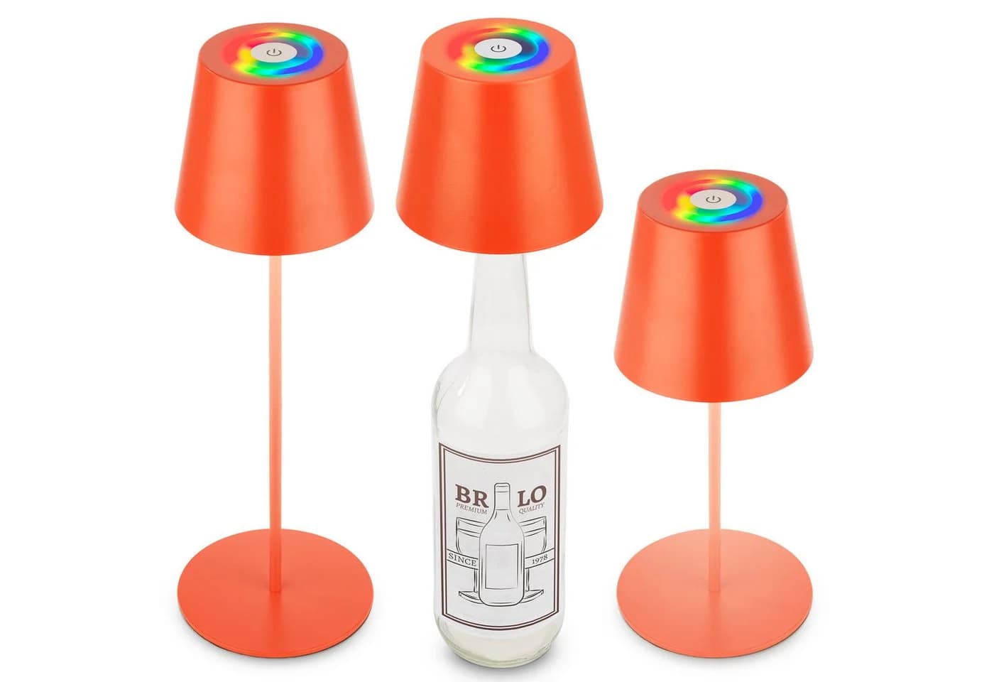 Briloner Leuchten LED Tischleuchte Akku Flaschenaufsatz Orange 3-in1 - Bild 2