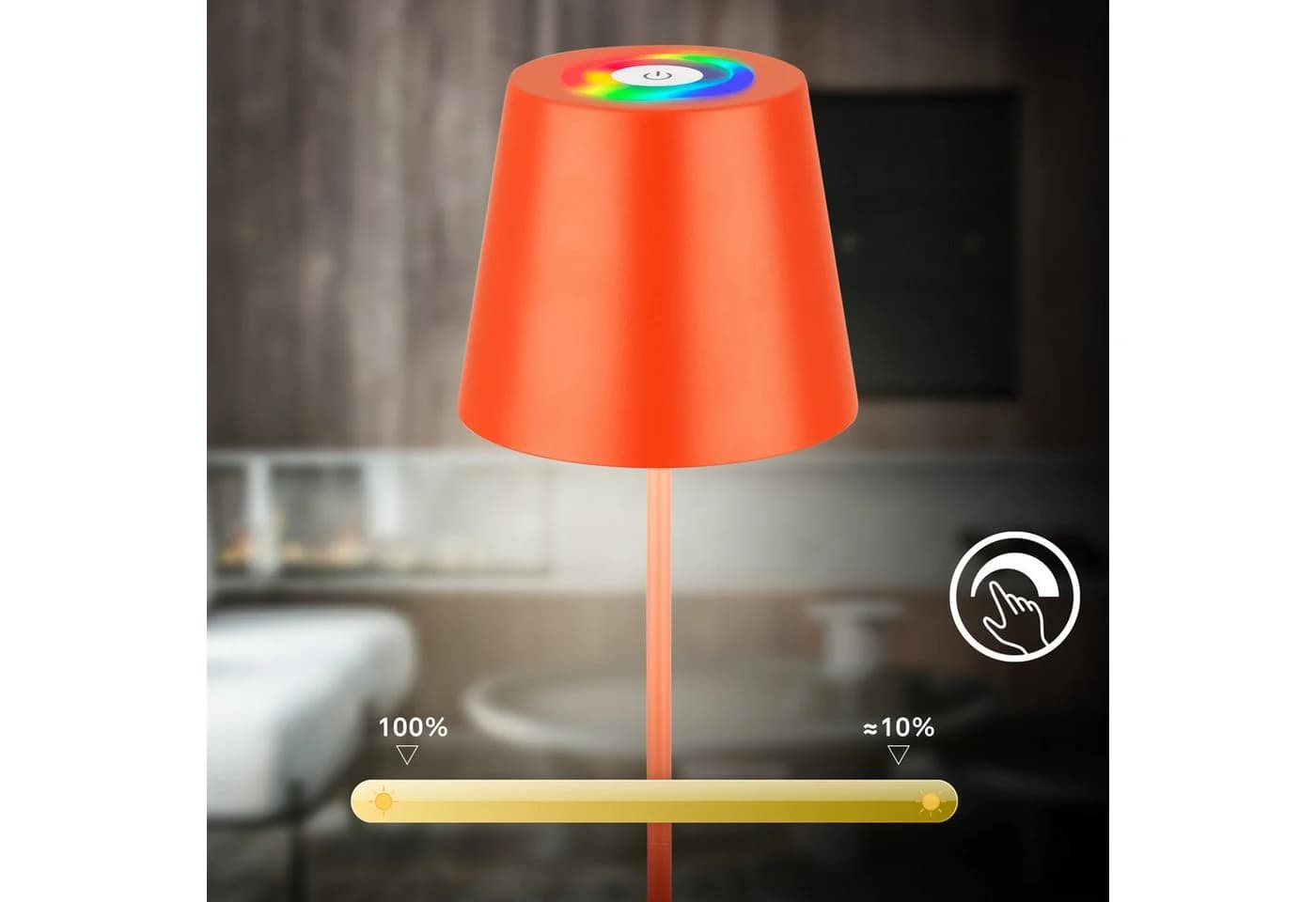 Briloner Leuchten LED Tischleuchte Akku Flaschenaufsatz Orange 3-in1 - Bild 4