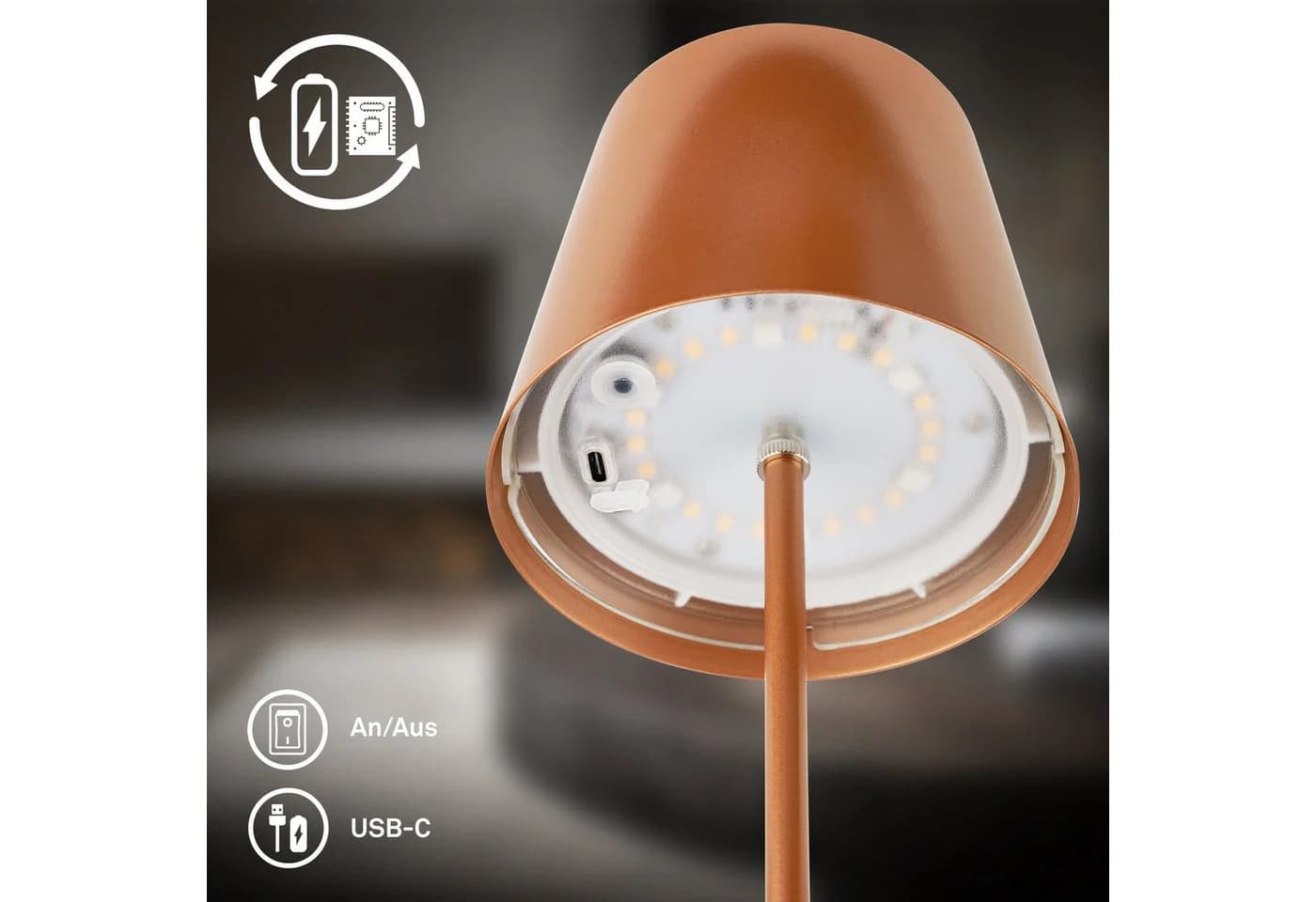 Briloner Leuchten LED Tischleuchte CALIDA Bronze Light - Bild 5