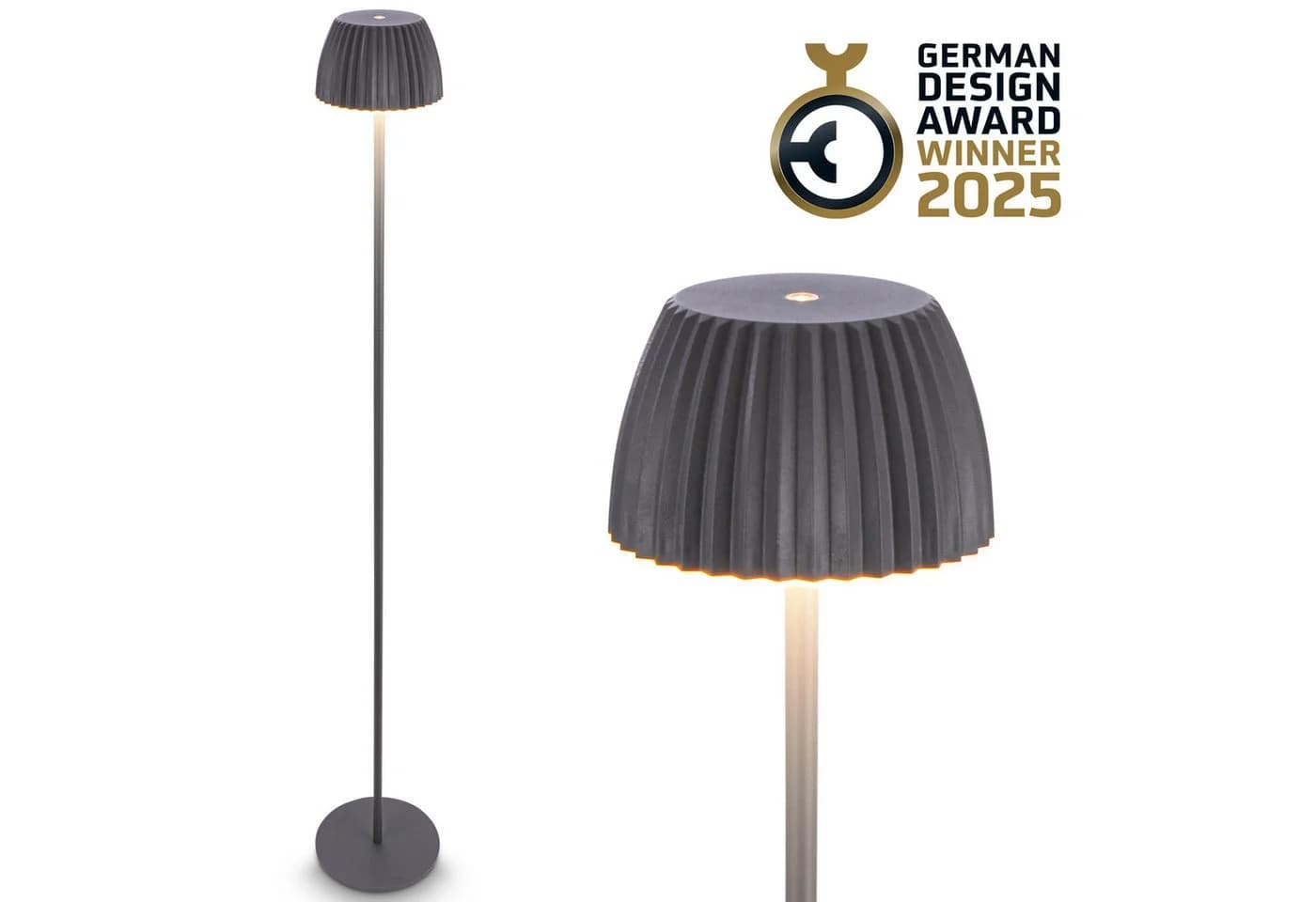 Brilo LED-Akku-Stehlampe unplugged Riffle anthrazit - Bild 2