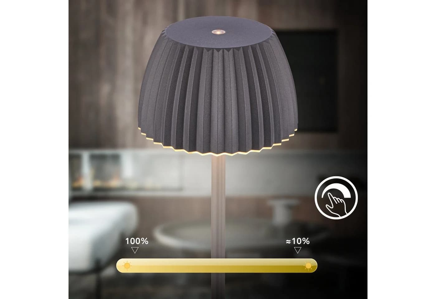 Brilo LED-Akku-Stehlampe unplugged Riffle anthrazit - Bild 4