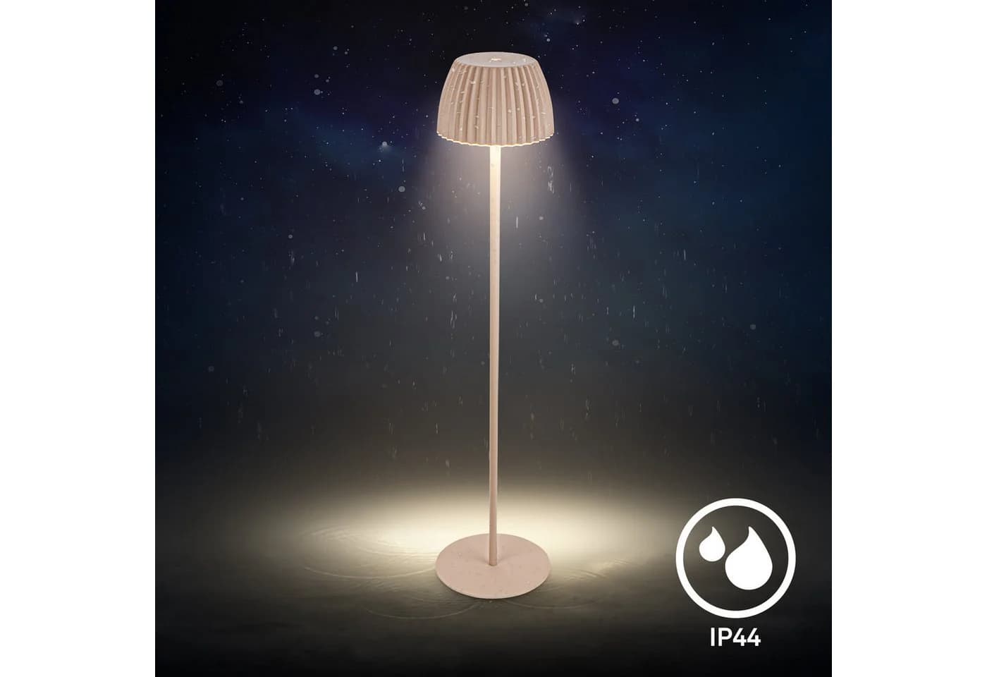 BRILONER LEUCHTEN LED Stehlampe Riffle Beige Kabellos Touchdimmer - Bild 5