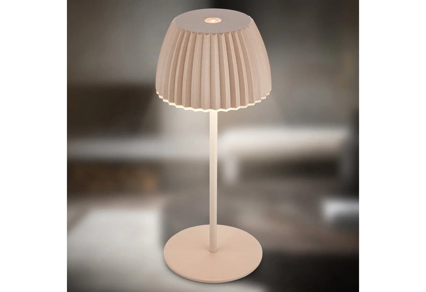 BRILONER LEUCHTEN Akku LED Tischleuchte Beige Touchdimmer IP44 - Bild 3