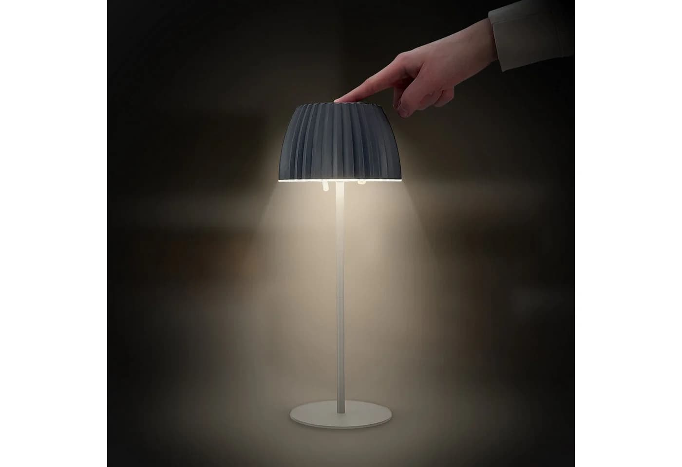 Brilo LED-Akku-Tischlampe Riffle 36 cm Anthrazit - Bild 4