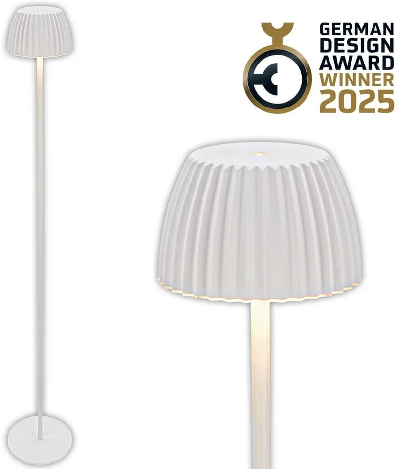 BRILONER LED Stehlampe Riffle Weiß Akku Touchdimmer Modern - Bild 2