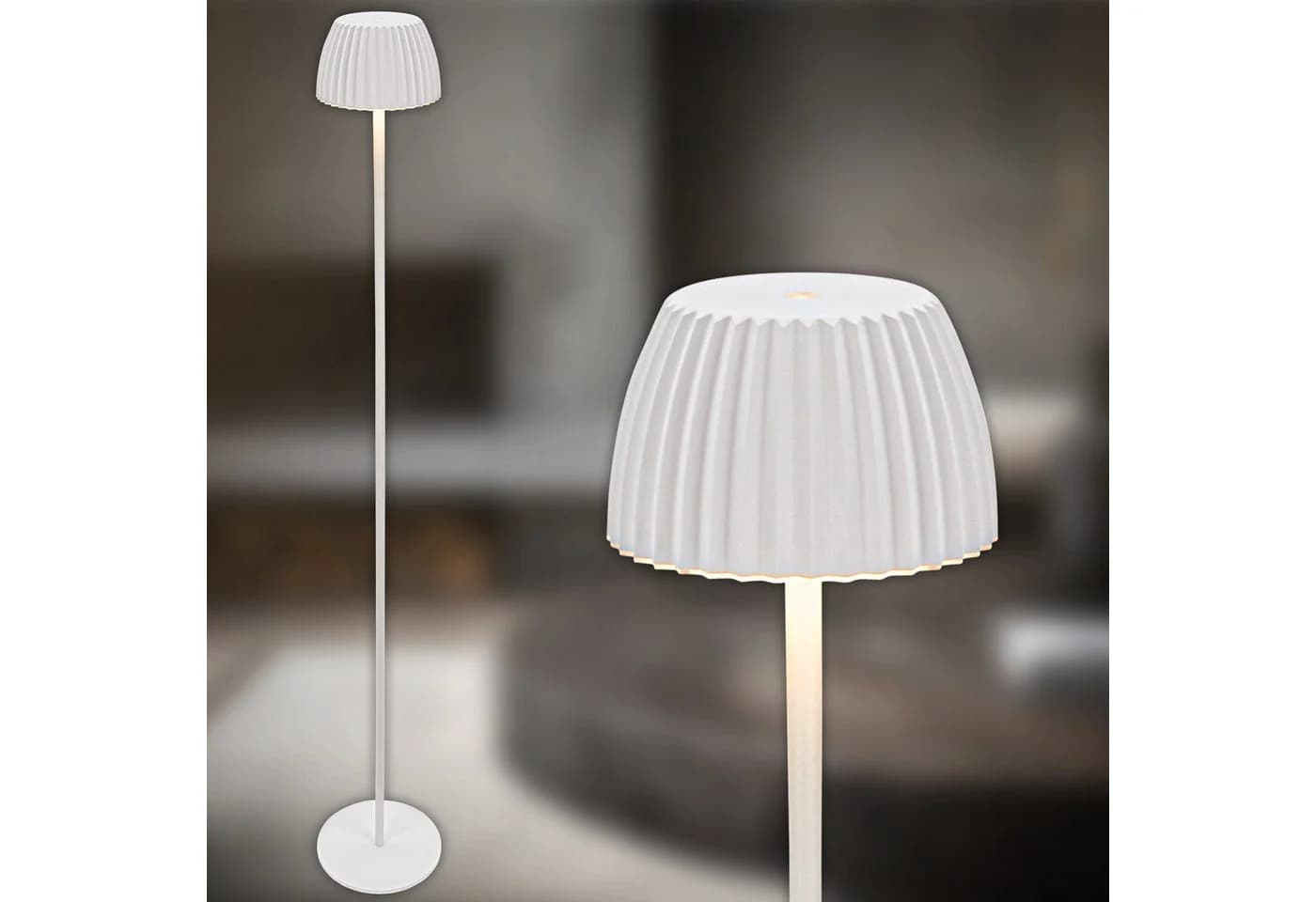 BRILONER LED Stehlampe Riffle Weiß Akku Touchdimmer Modern - Bild 3