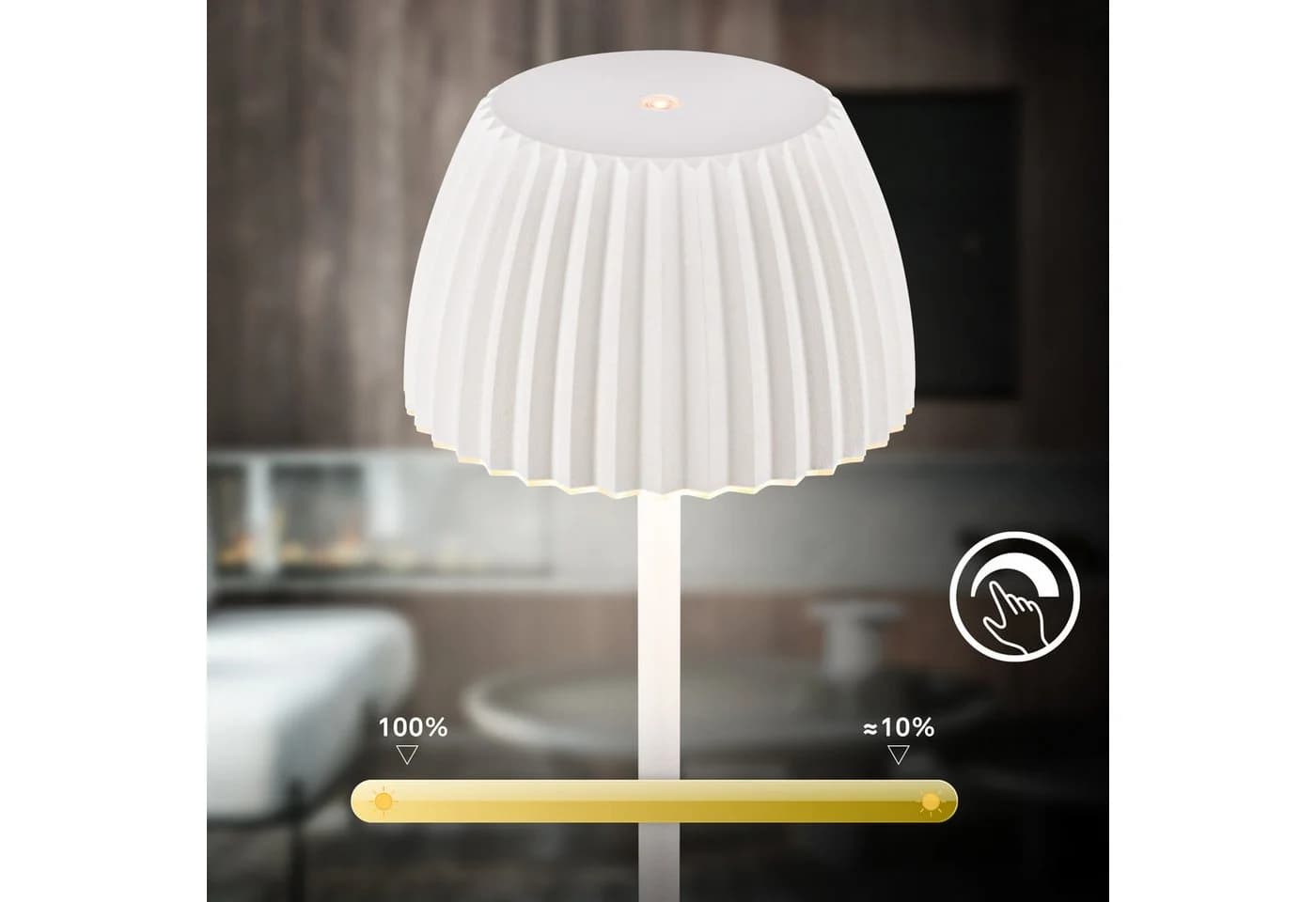 BRILONER LED Stehlampe Riffle Weiß Akku Touchdimmer Modern - Bild 4