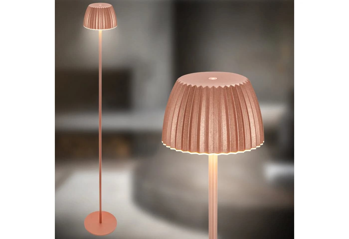 BRILONER LEUCHTEN LED Stehlampe Riffle Kupferfarben Akku - Bild 3
