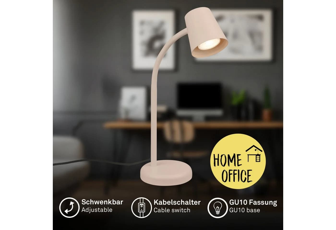 Briloner Leuchten Tischleuchte SKRIVA Beige GU10 - Bild 3