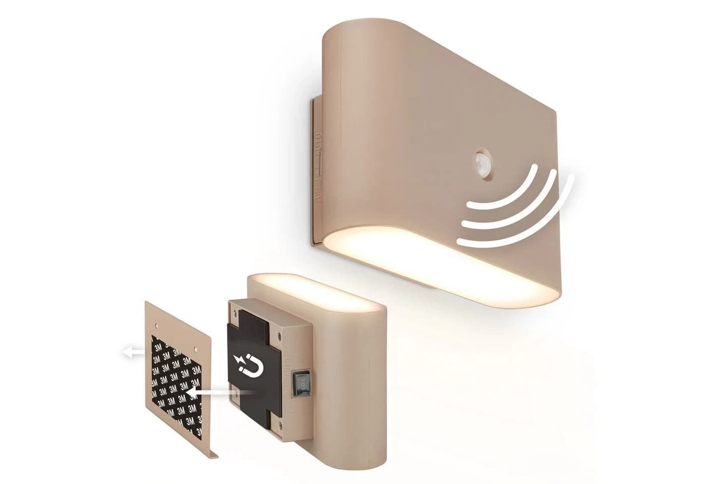 Briloner LED-Akku-Wandlampe Chat Beige Kunststoff Sensor - Bild 2