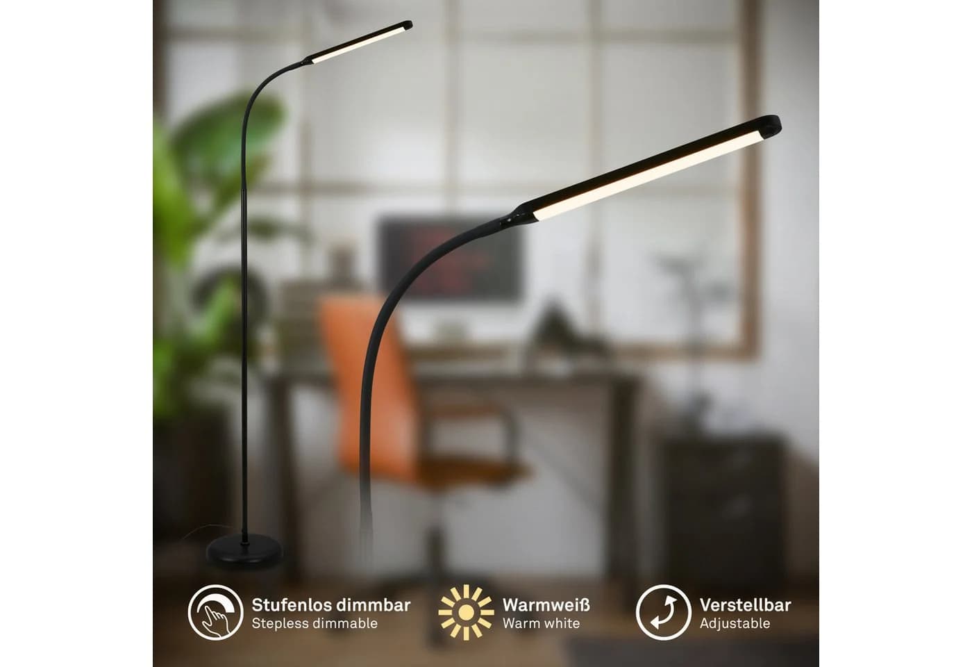 Briloner Leuchten LED Stehlampe MURA 1660015 Schwarz Dimmbar - Bild 4