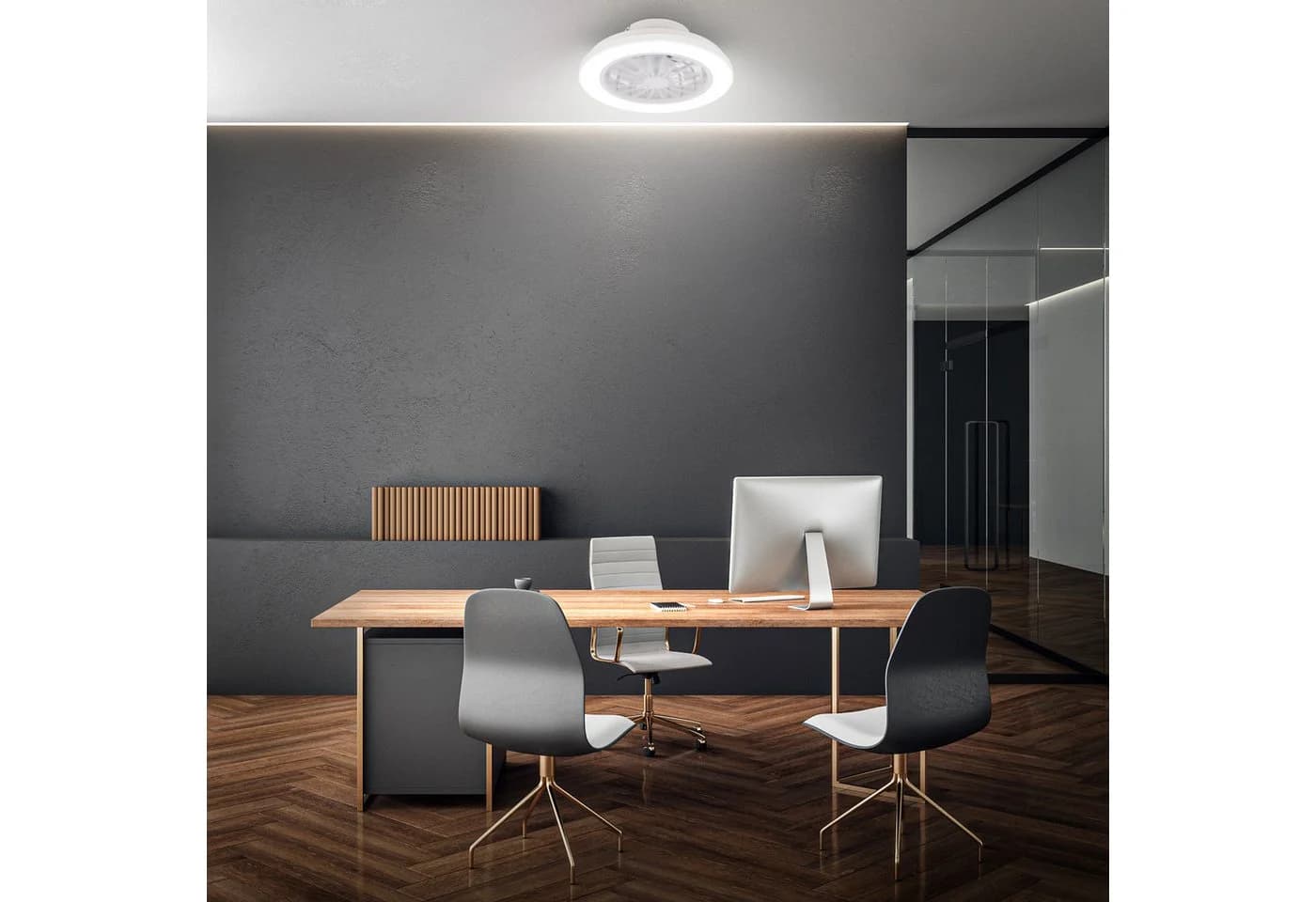 BRILONER LED Deckenleuchte mit Ventilator weiß matt