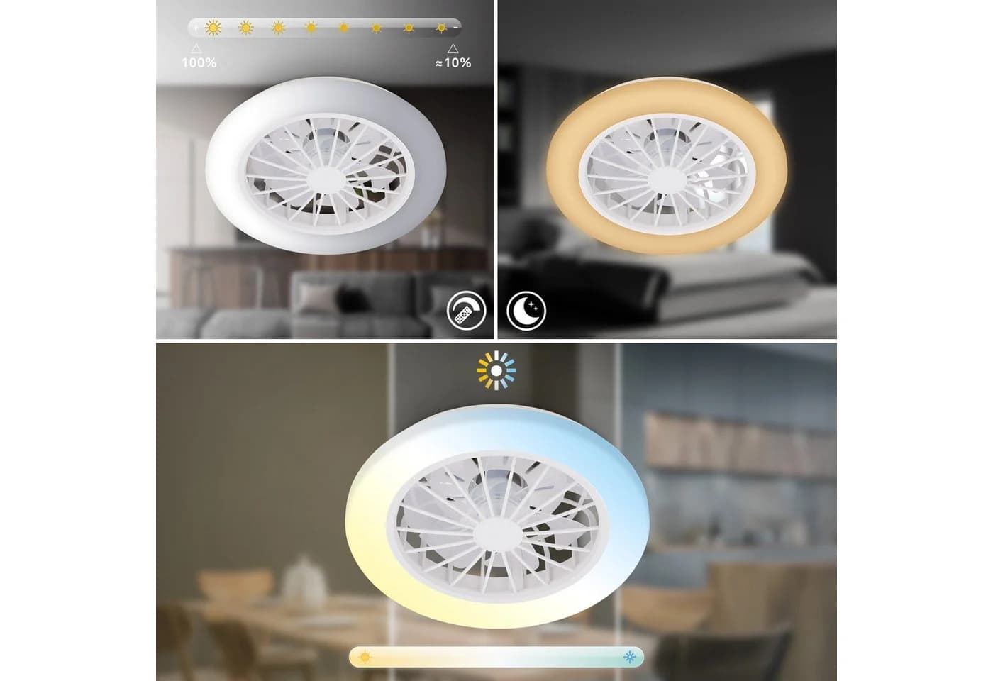 BRILONER LED Deckenleuchte mit Ventilator weiß matt - Bild 3