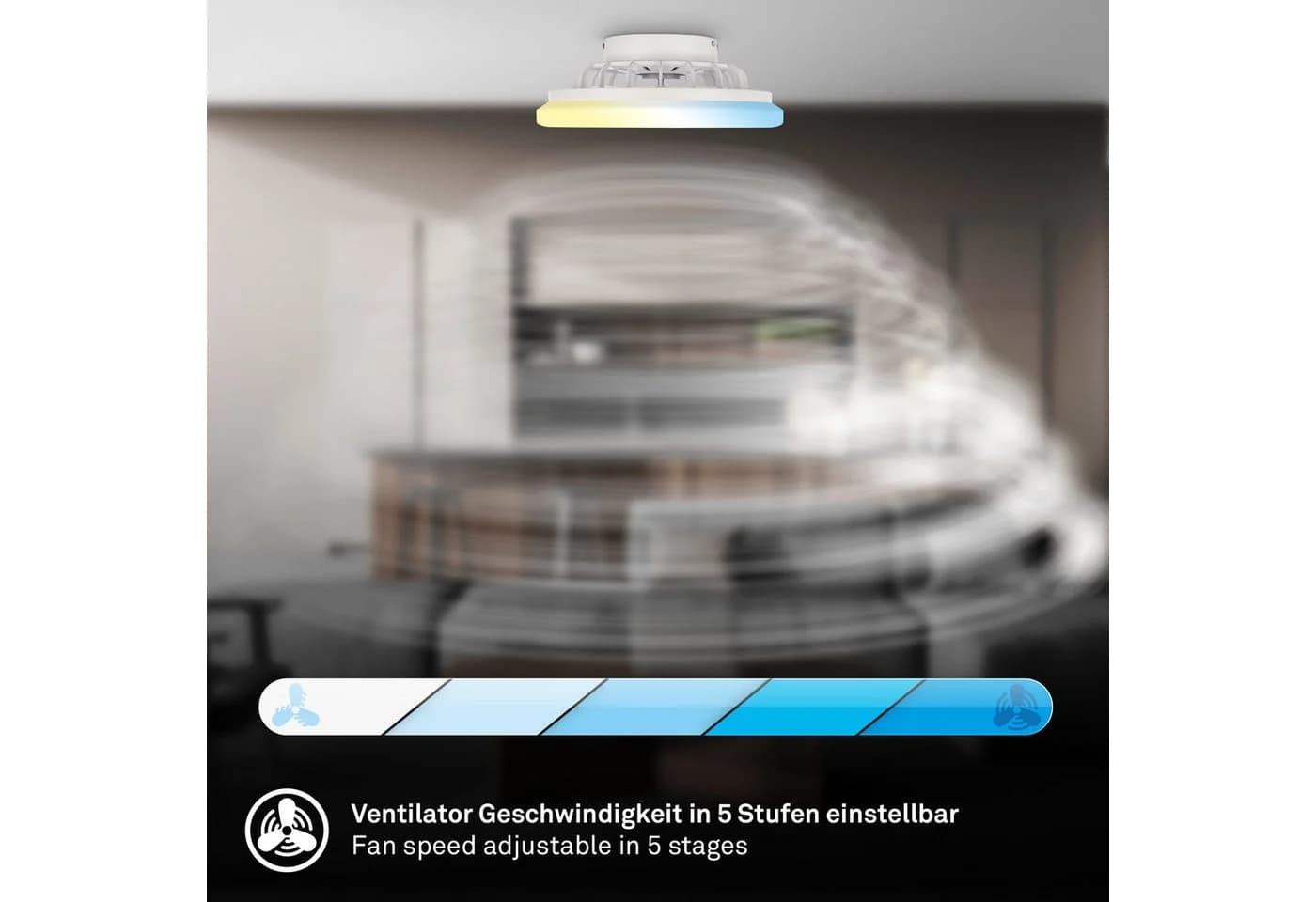 BRILONER LED Deckenleuchte mit Ventilator weiß matt - Bild 5