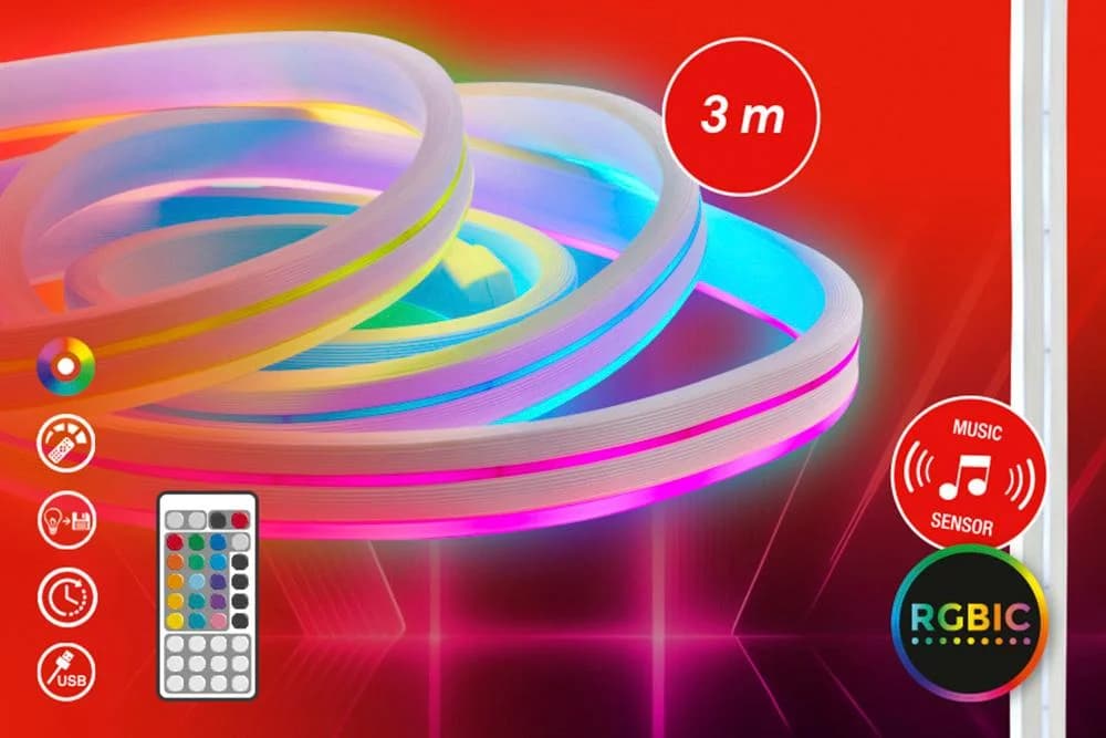 BRILONER LEUCHTEN LED Stripe RGBIC USB Flexband Bunt/Weiß