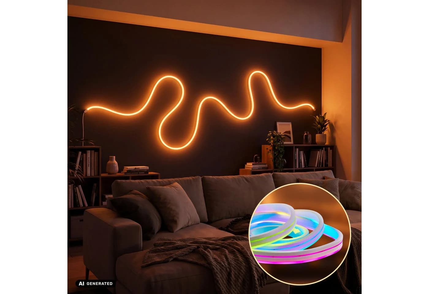 Briloner LED RGBIC Neon Flexband 3-5m mit Fernbedienung & Musiksensor - Bild 2