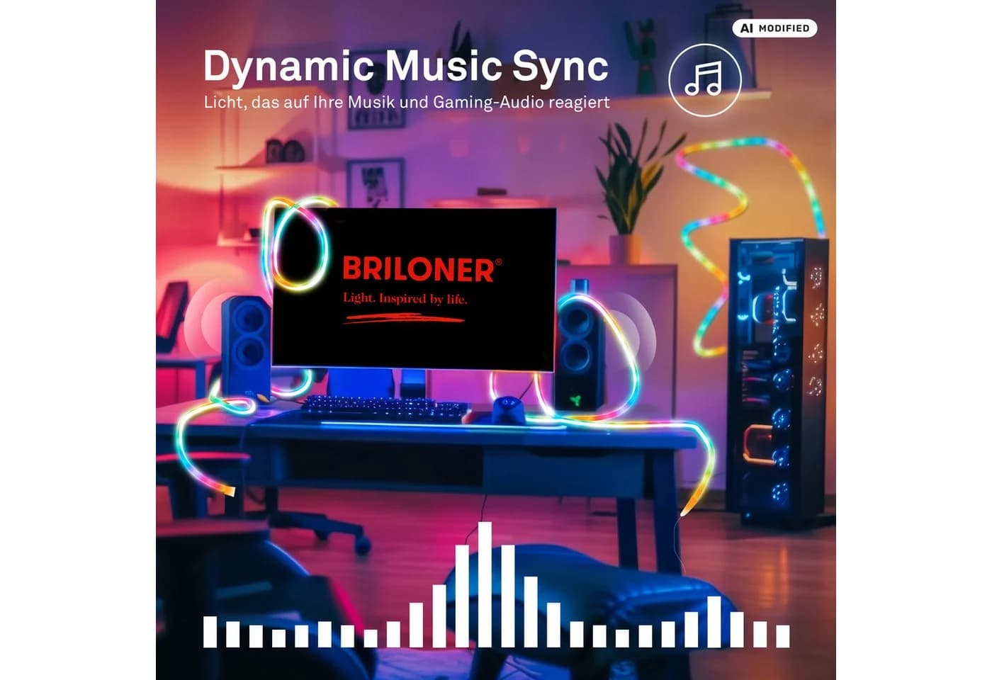 Briloner LED RGBIC Neon Flexband 3-5m mit Fernbedienung & Musiksensor - Bild 5