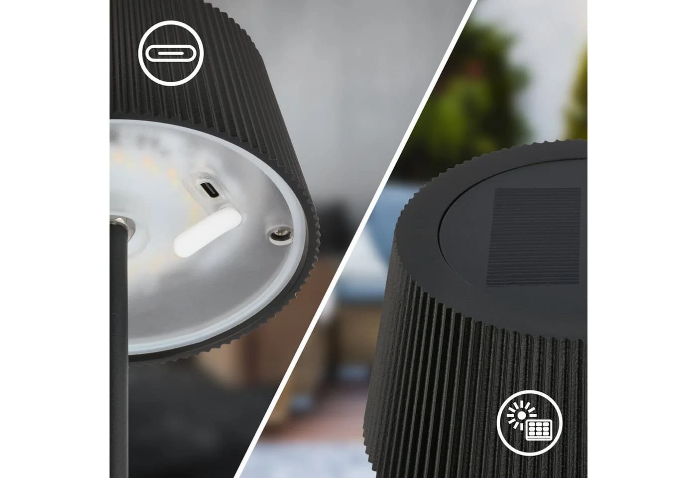Briloner Leuchten LED Tischleuchte Solar Touch Dimmbar Schwarz - Bild 3