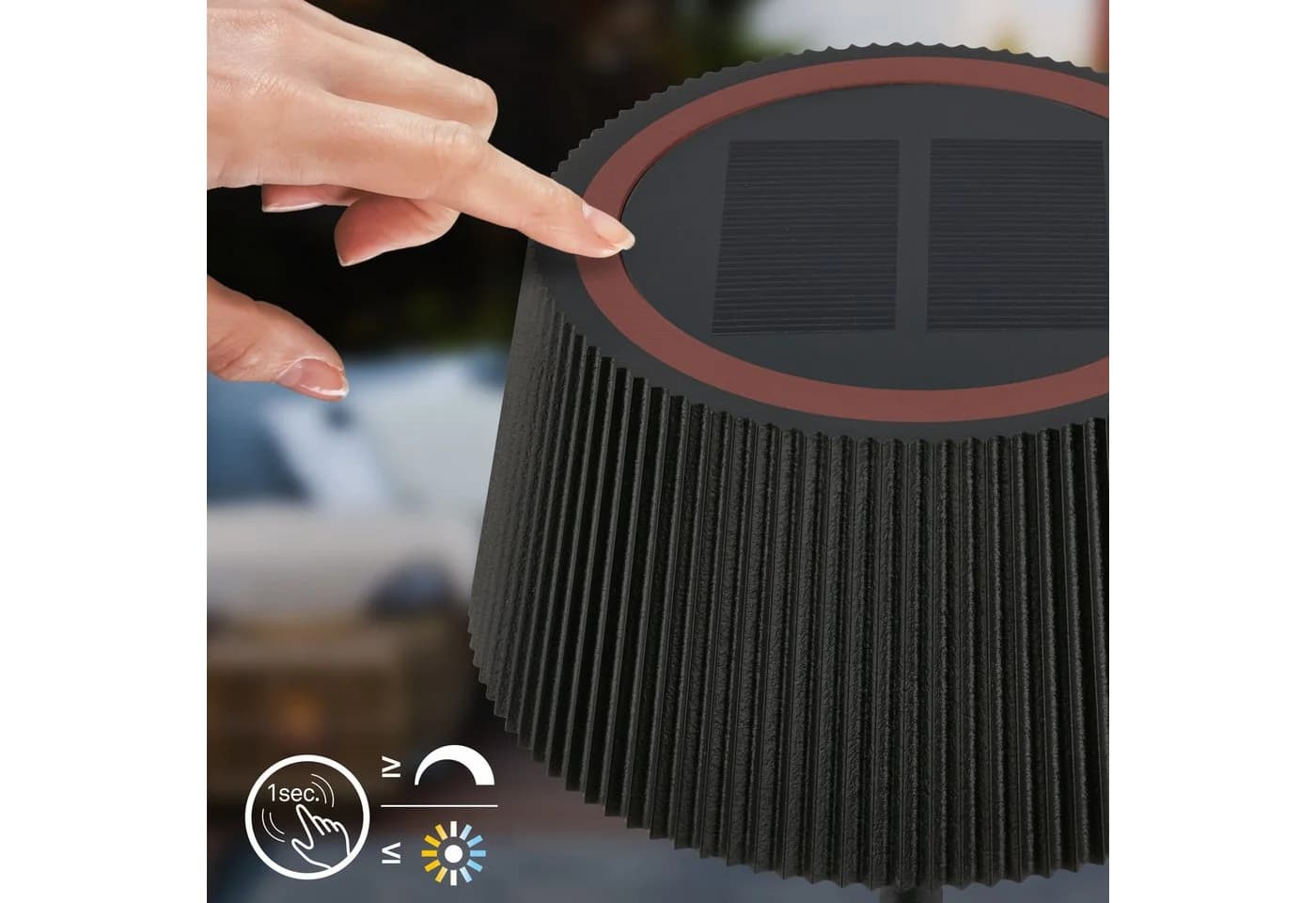 Briloner Leuchten LED Tischleuchte Solar Touch Dimmbar Schwarz - Bild 4