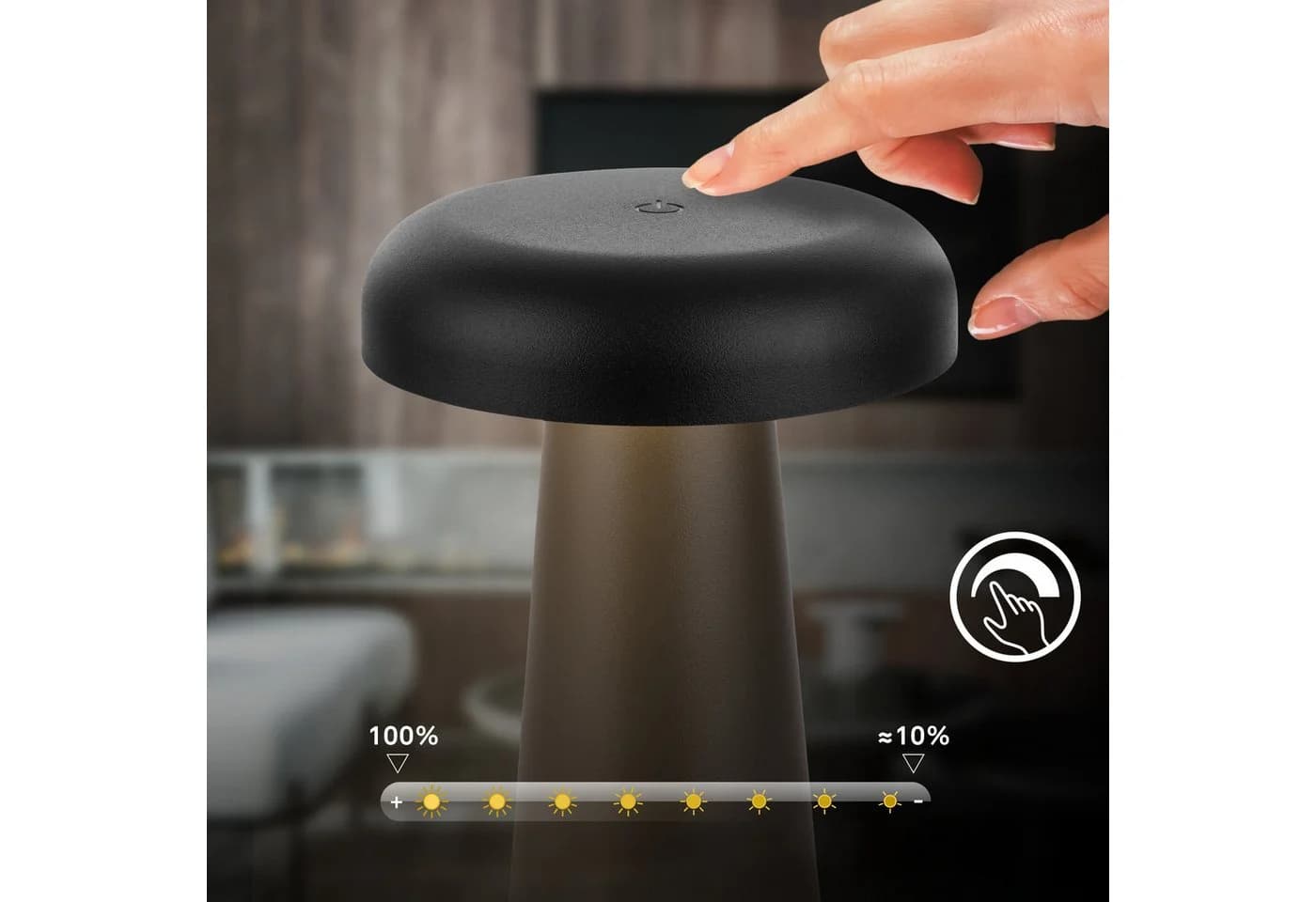 Briloner Leuchten CLOUD LED Tischleuchte Schwarz Dimmbar Akku - Bild 5