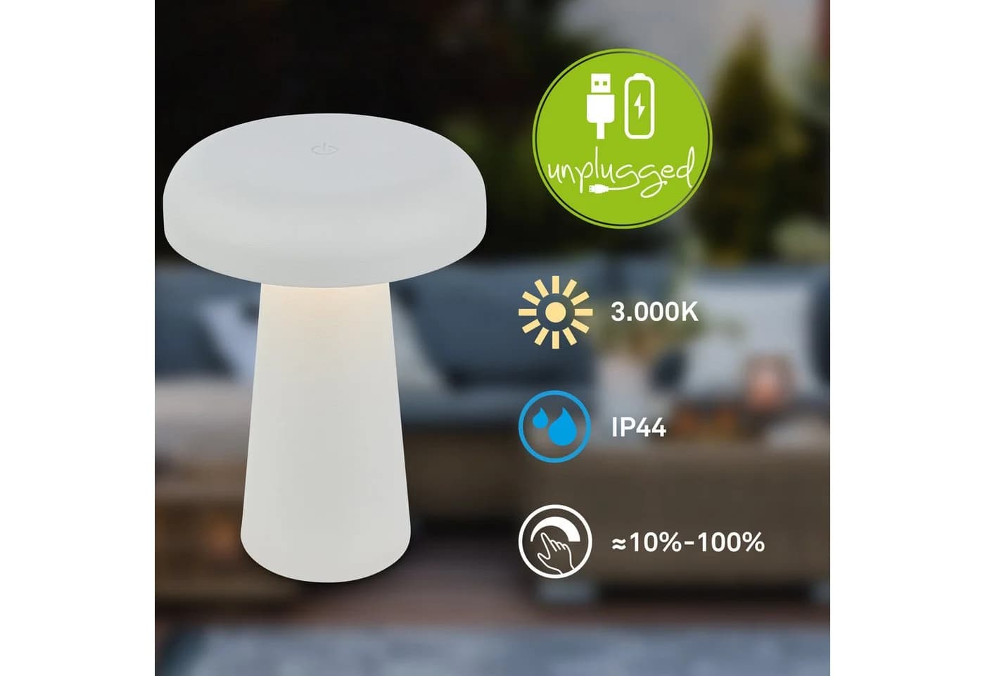 Briloner Leuchten LED Tischleuchte CLOUD Dimmbar Lichtgrau - Bild 3