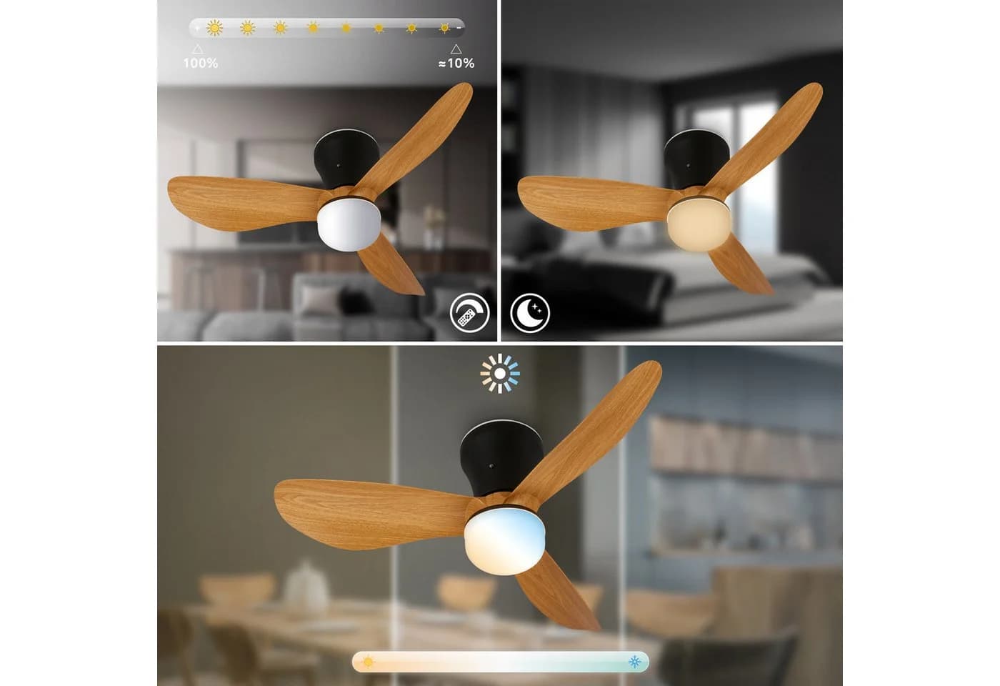BRILONER LEUCHTEN LED Deckenleuchte LUFITO mit Ventilator Schwarz - Bild 4