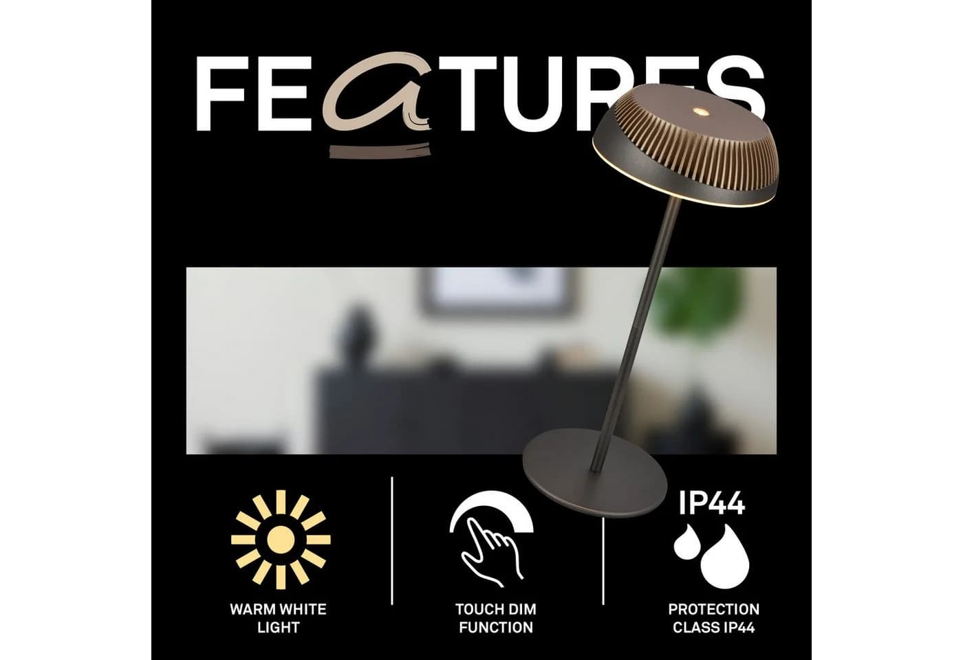 Briloner Leuchten LED Tischleuchte Anthrazit & Bronze Touch dimmbar - Bild 3