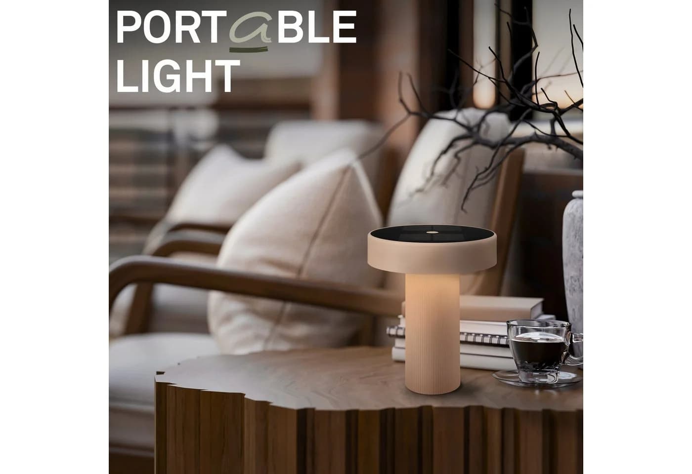 Briloner Leuchten Solar Tischlampe Beige Touch Dimmbar - Bild 4