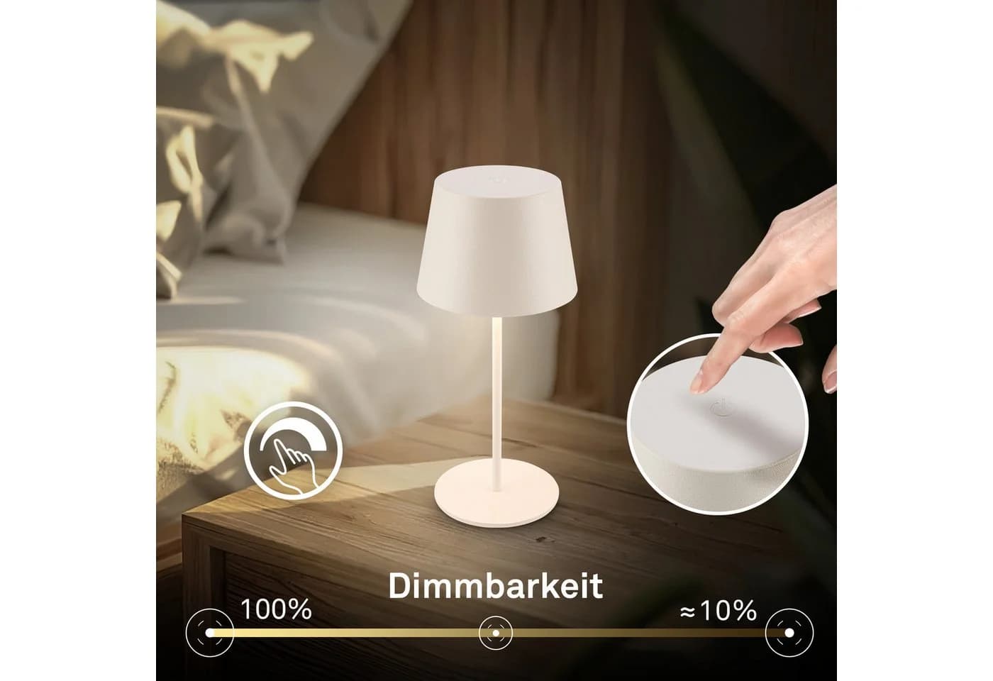 Briloner Leuchten LED Tischleuchte kabellos dimmbar weiß - Bild 4