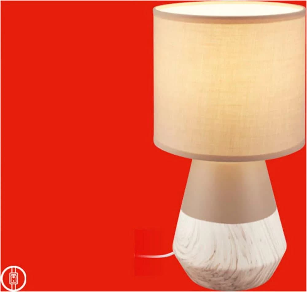 BRILONER LEUCHTEN LED Tischleuchte "LINDA" Beige Keramik