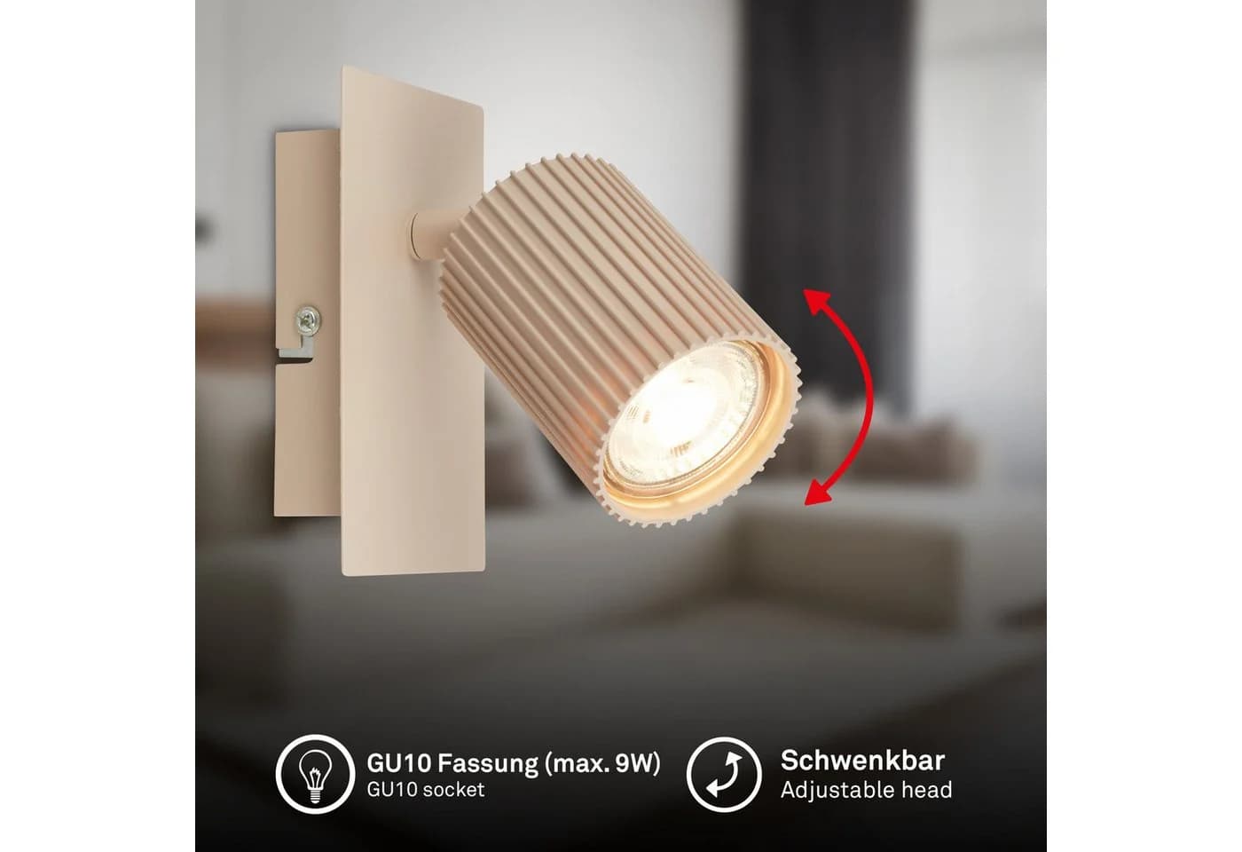 Briloner Leuchten LED Deckenspot schwenkbar GU10 Schwarz/Beige - Bild 3