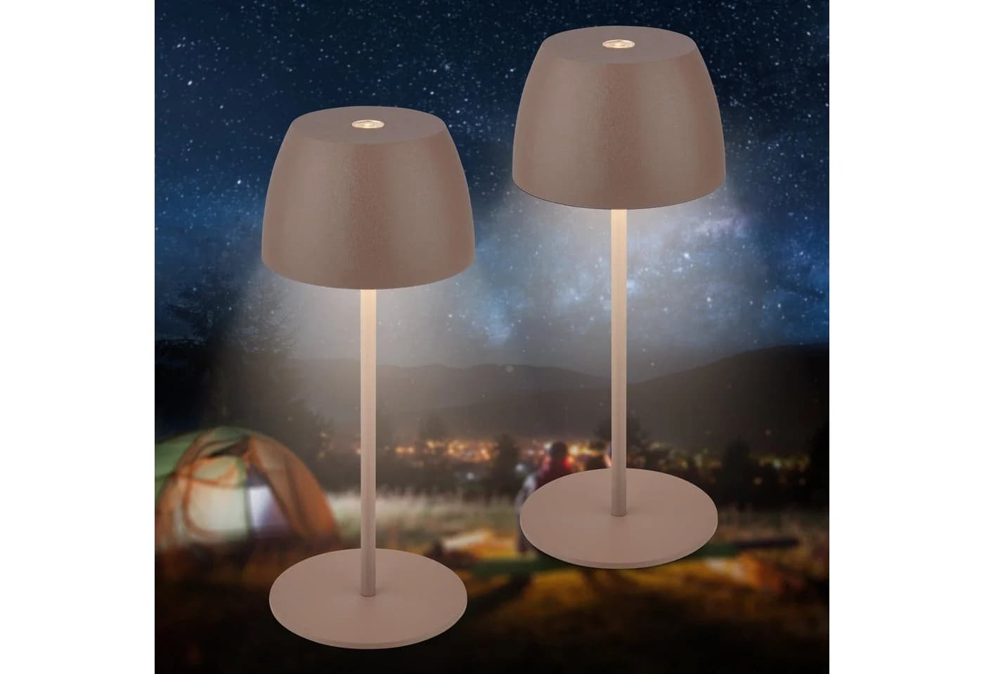 Briloner Leuchten LED Außen-Tischleuchte SERINA MINI 2er-Set Warmweiß Dimmbar - Bild 3