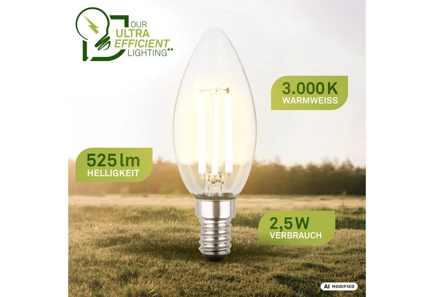 Briloner Leuchten LED-Leuchtmittel BULB A E14 6er Set Warmweiß - Bild 3
