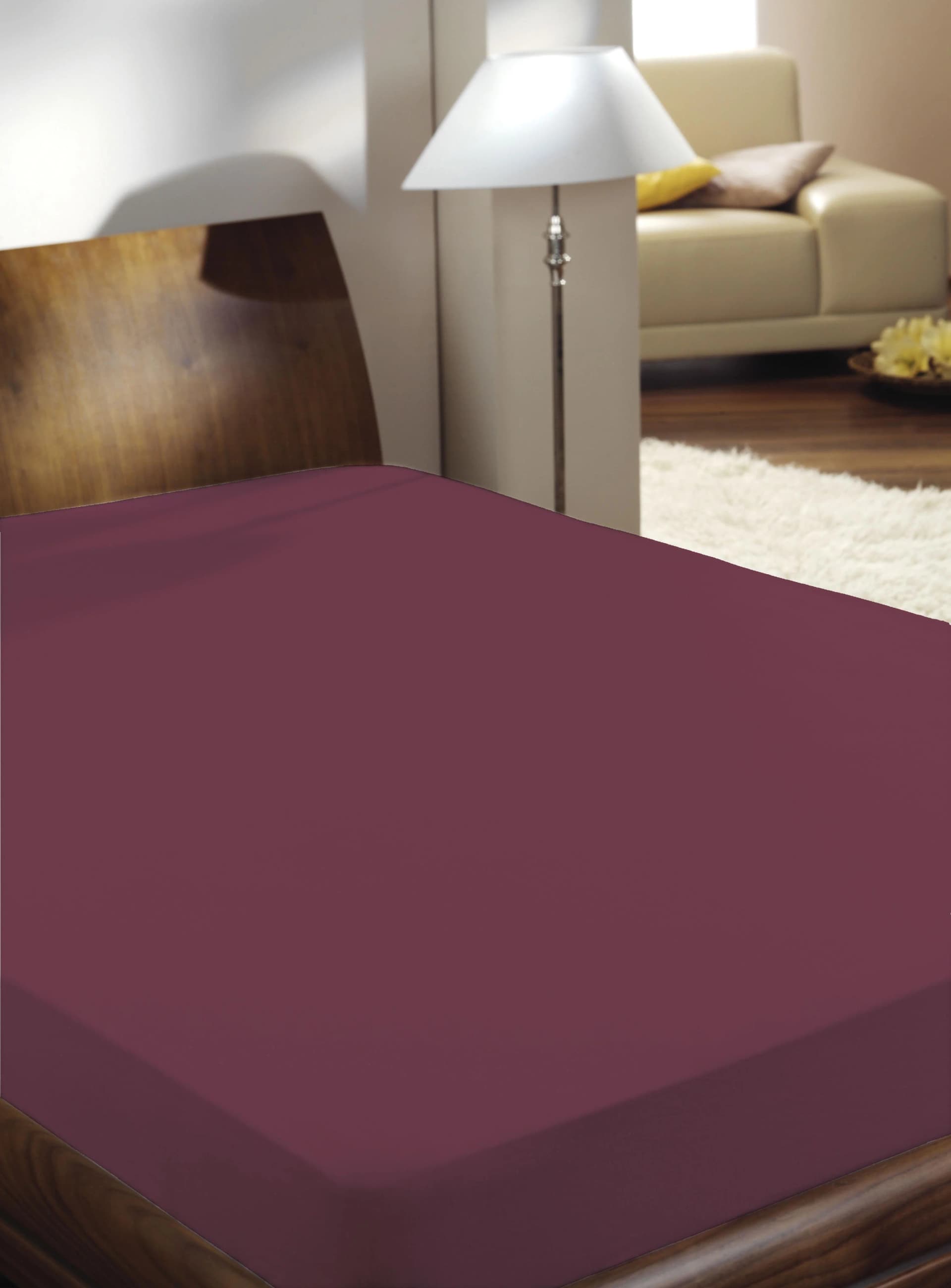 Spannbettlaken PRIMERA Luxus-Satin bordeaux 100x200