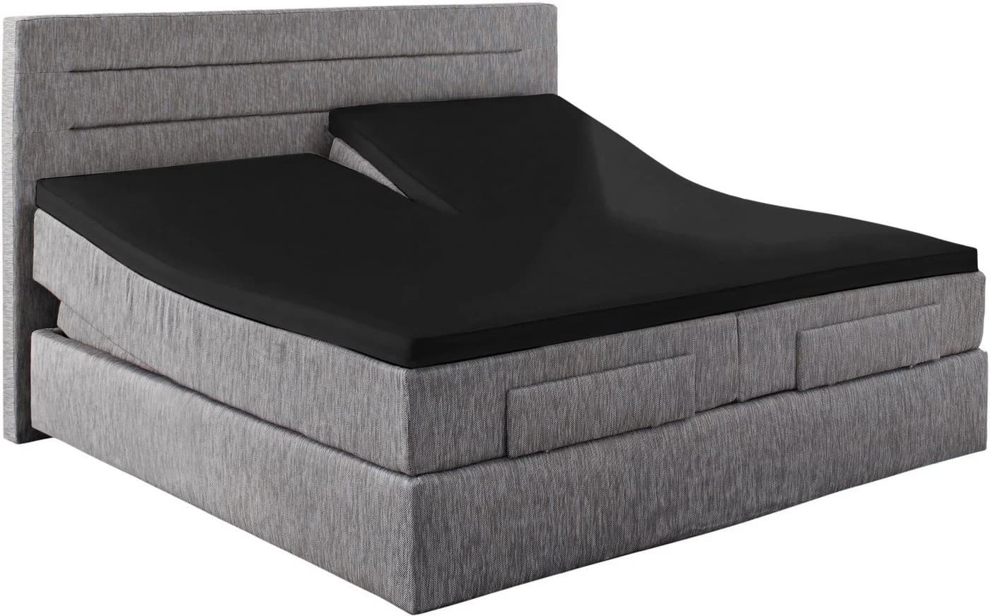 Primera Spannbettlaken Elasthan-Feinjersey Split Topper Schwarz - Bild 2