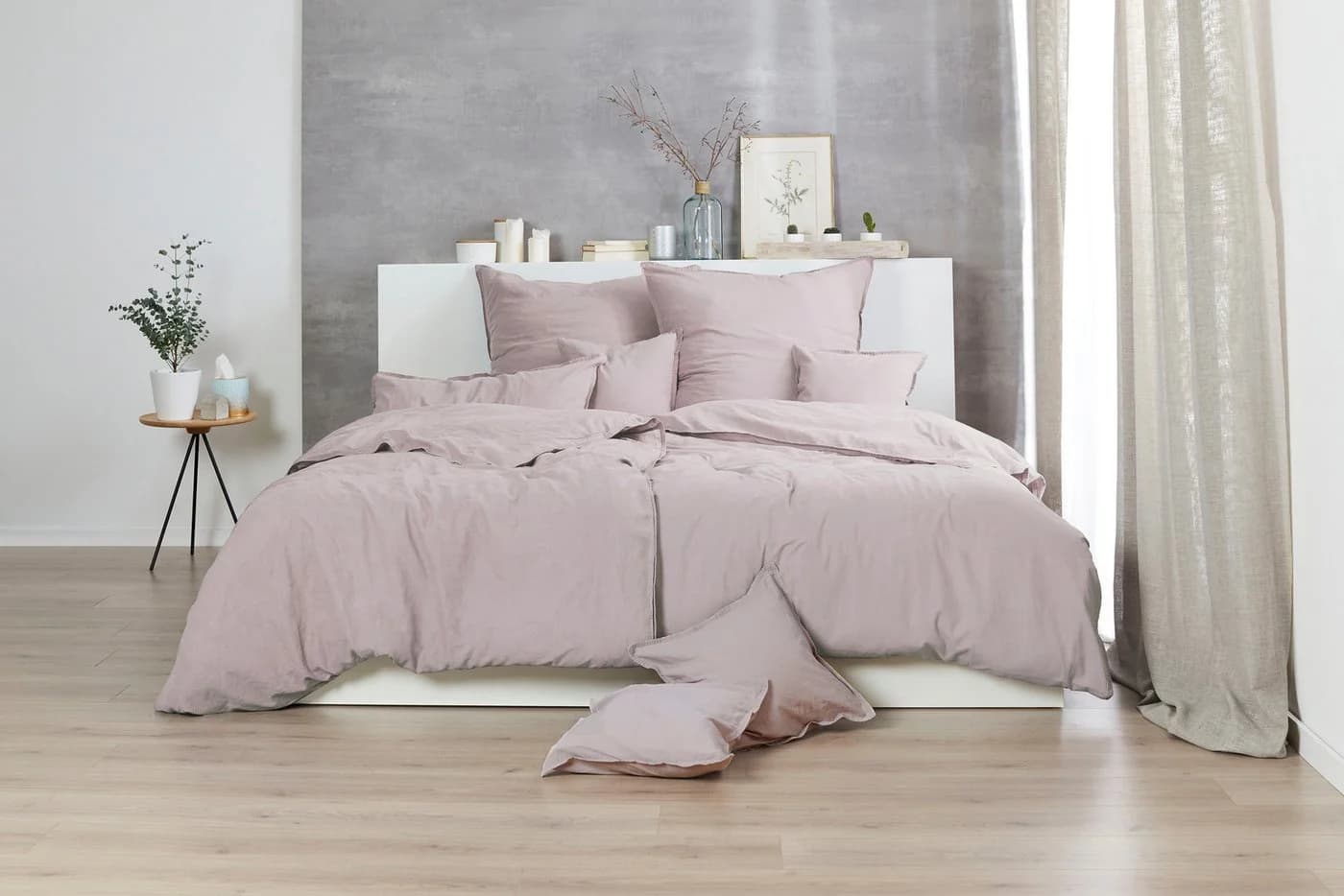 Bettwäsche PRIMERA Stone-Washed Rosa 100% Baumwolle Renforcé - Bild 3