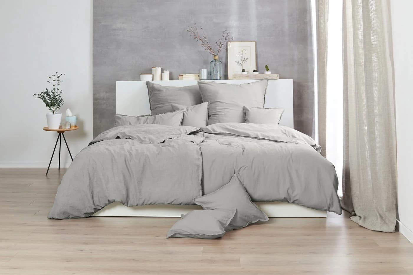 Bettwäsche PRIMERA Stone-Washed Taupe 3-tlg. 100% Baumwolle - Bild 5